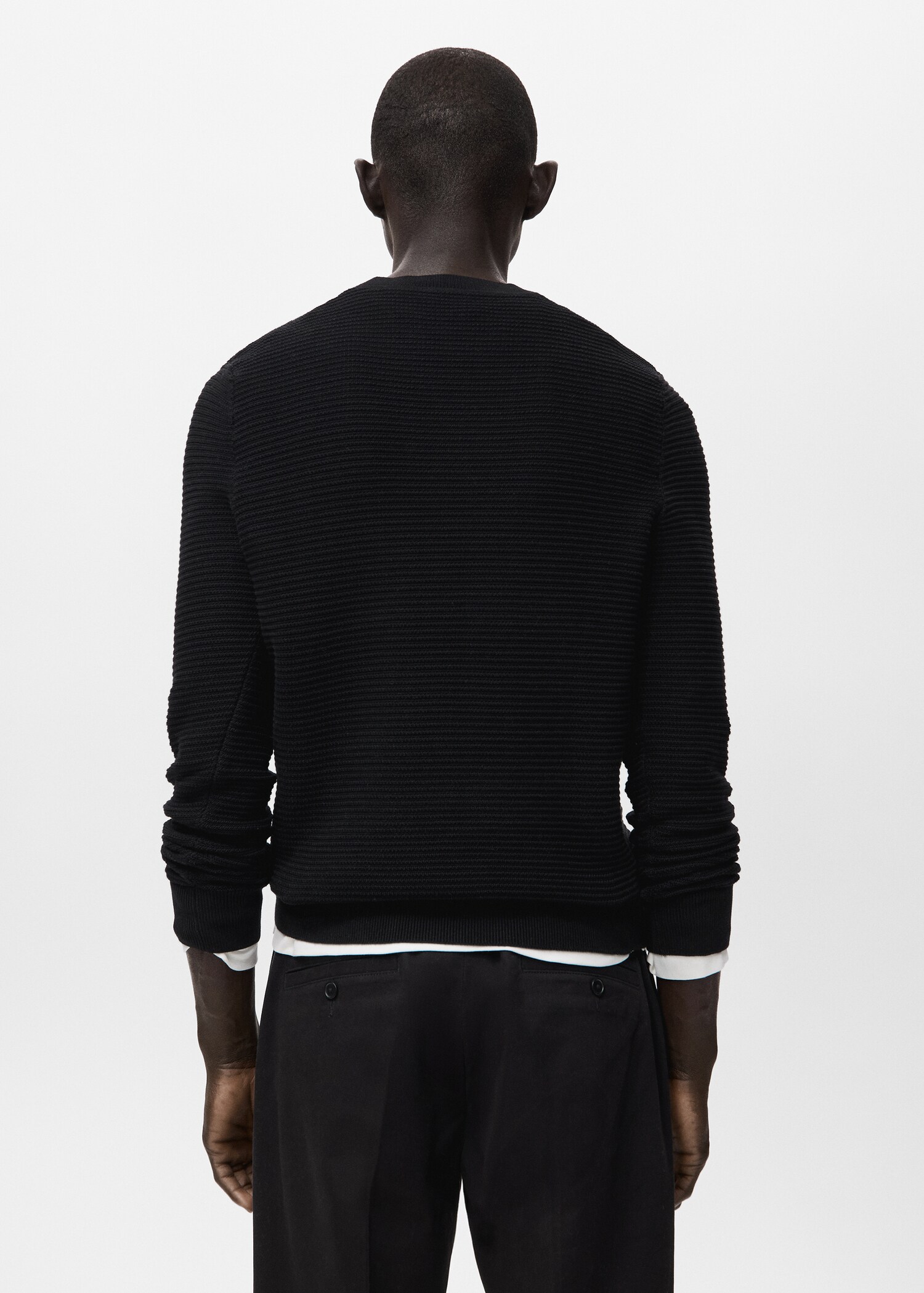 100% cotton braided sweater - Reverse of the article