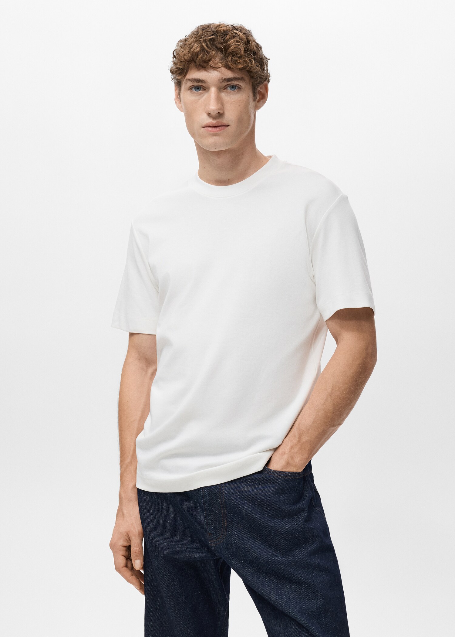 T-shirt regular fit de peso médio - Plano médio