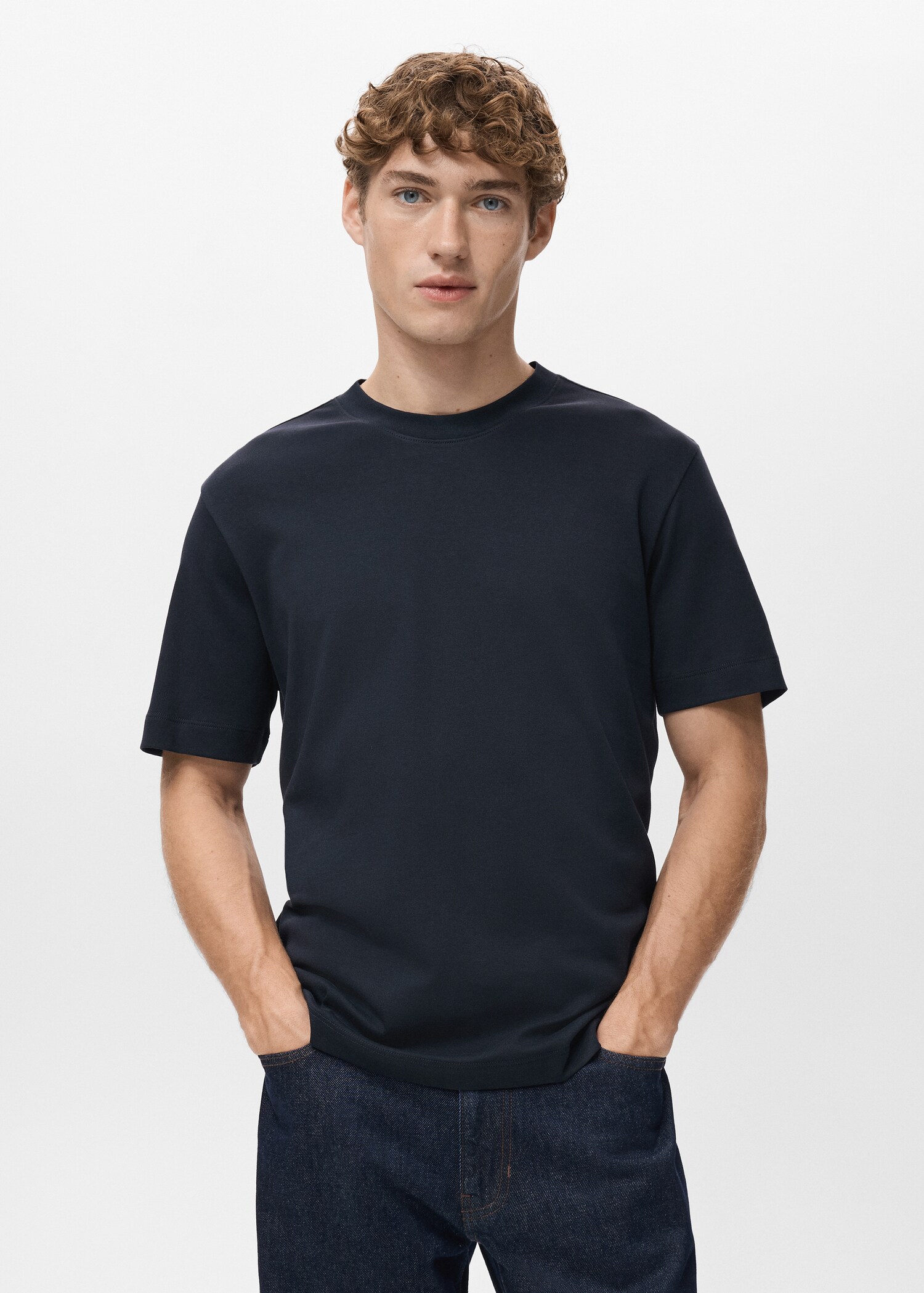 T-shirt regular fit de peso médio - Plano médio