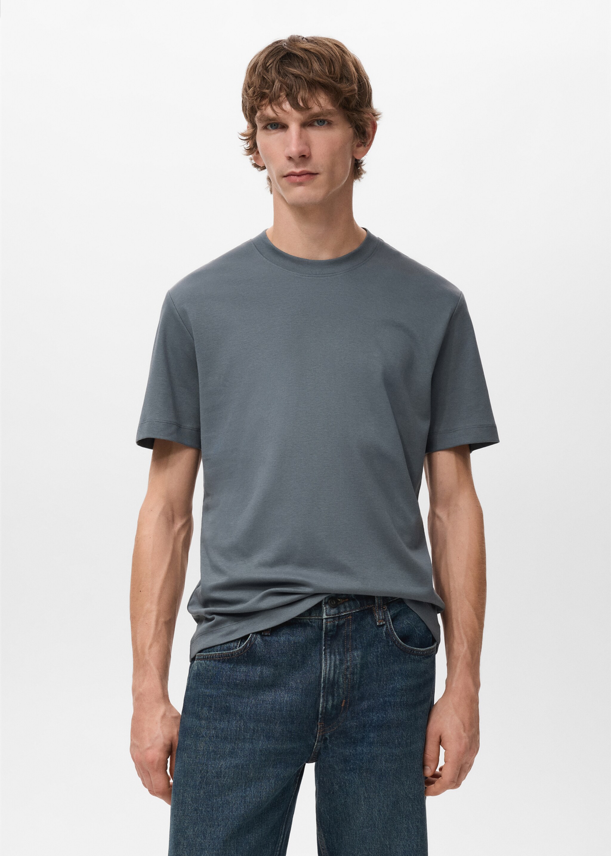 Medium weight regular fit T-shirt - Medium plane, Prussian Blue. Ref: 27041262-00.