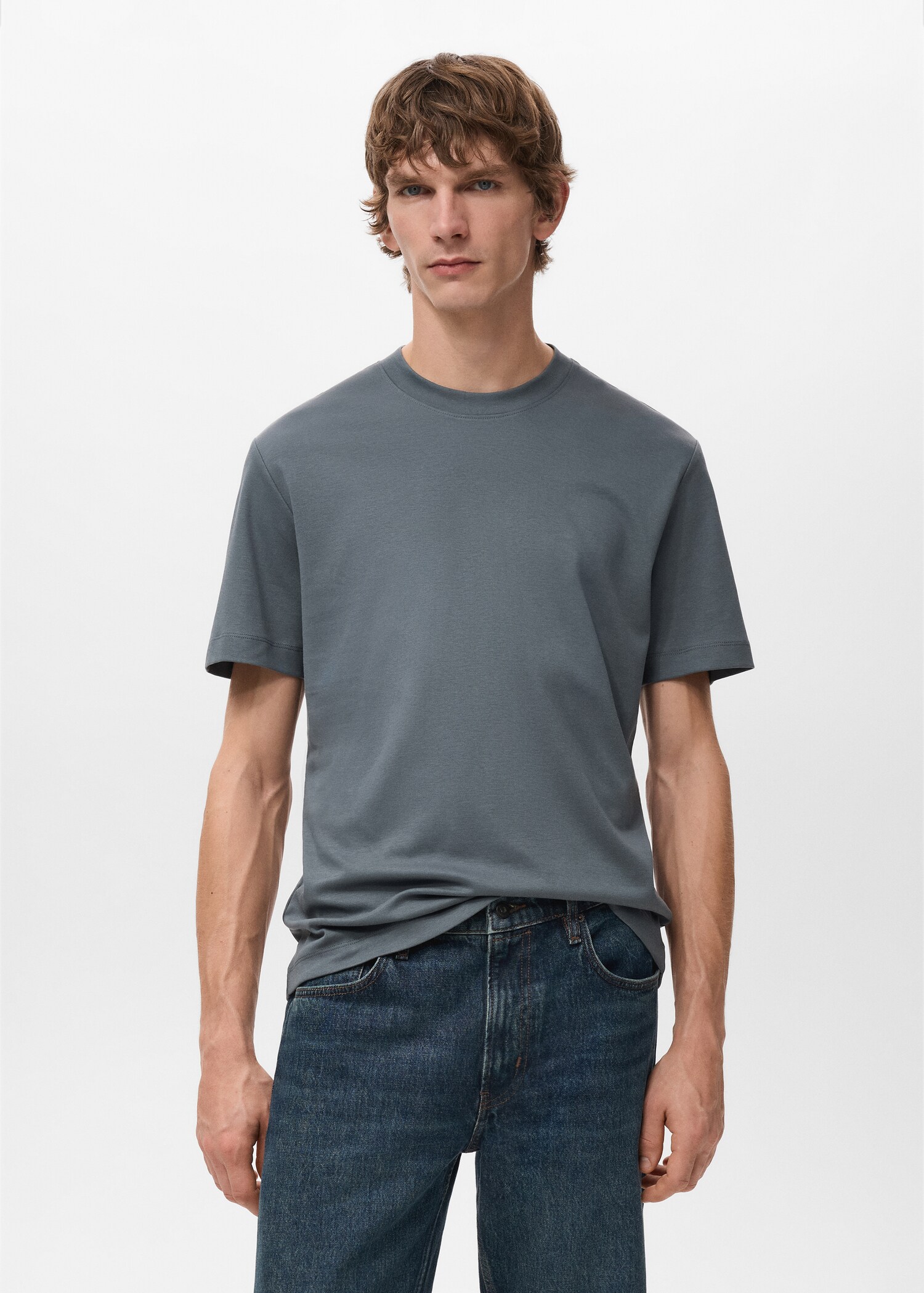 T-shirt regular fit de peso médio - Plano médio