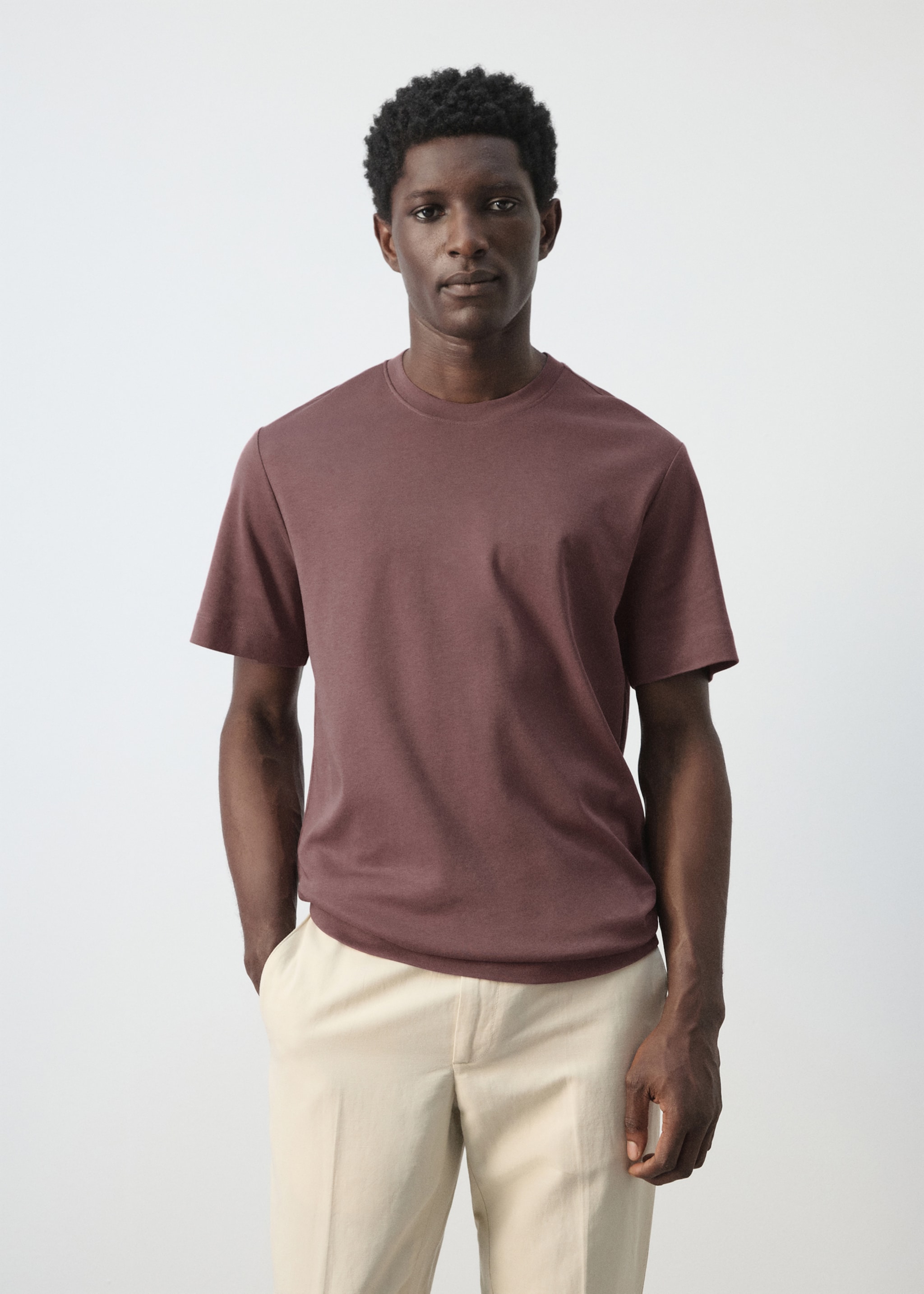 Medium weight regular fit T-shirt - Medium plane, Plum. Ref: 27041262-00.
