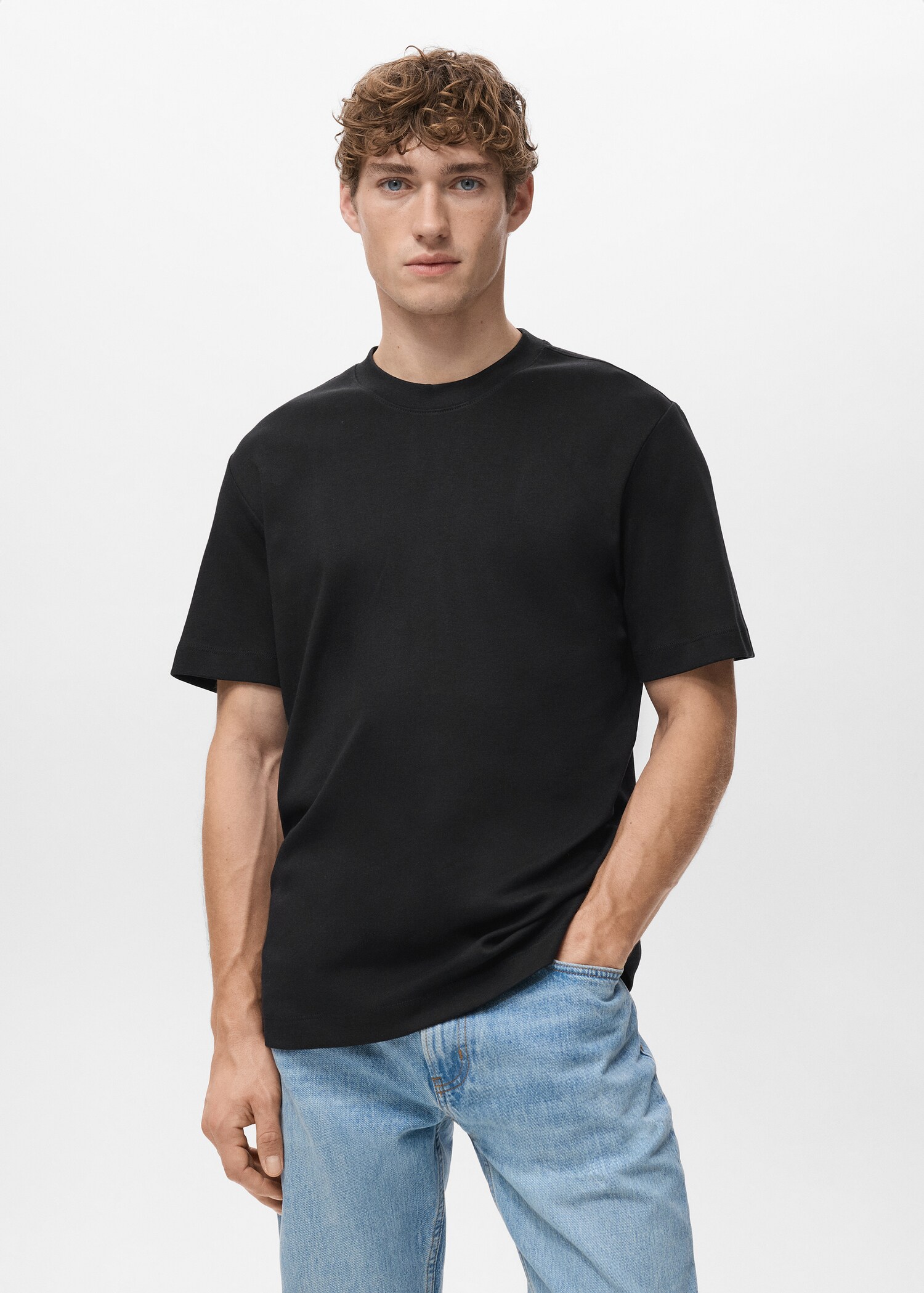 T-shirt regular fit de peso médio - Plano médio