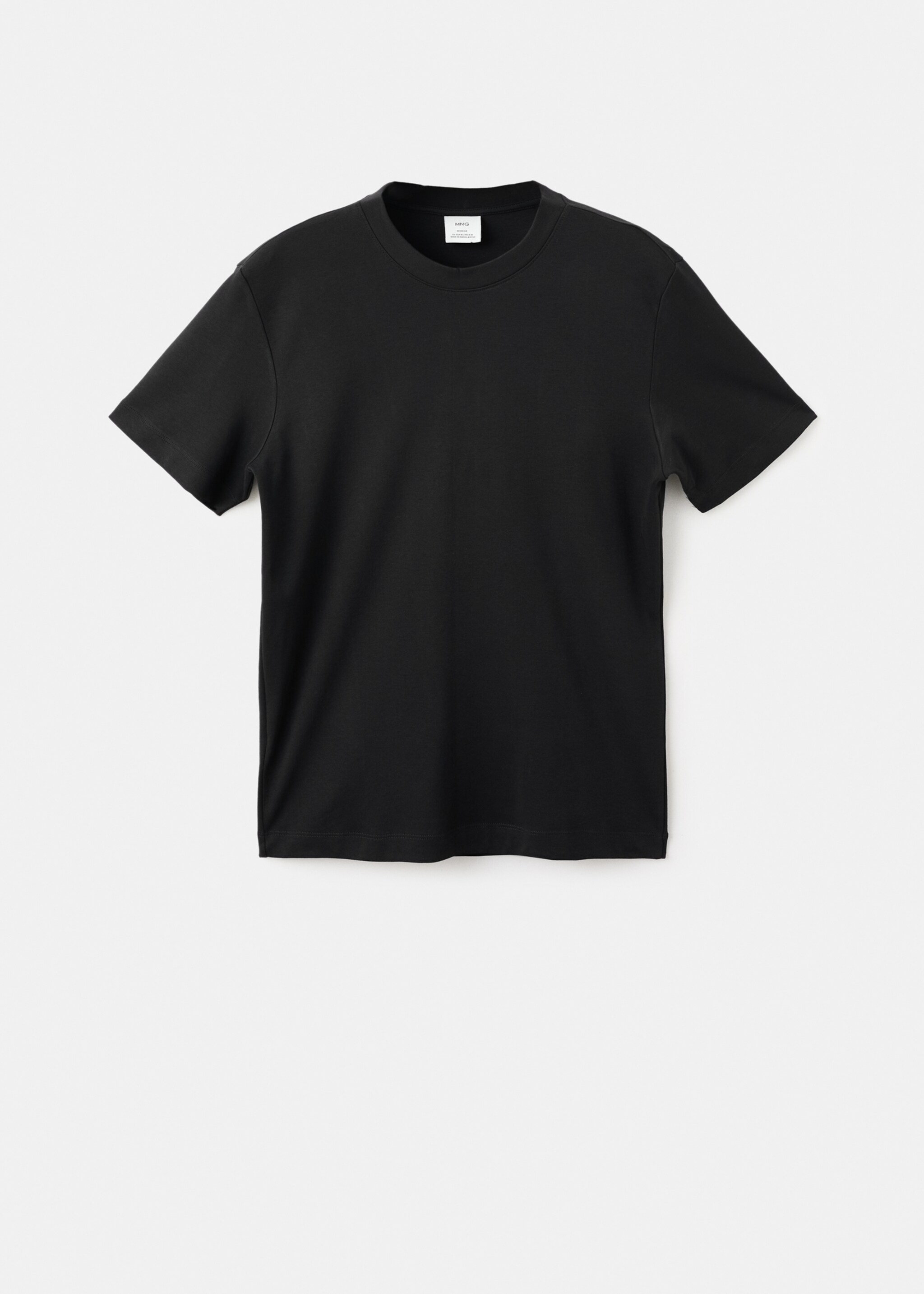 Medium weight regular fit T-shirt - Article without model, Black. Ref: 27041262-00.