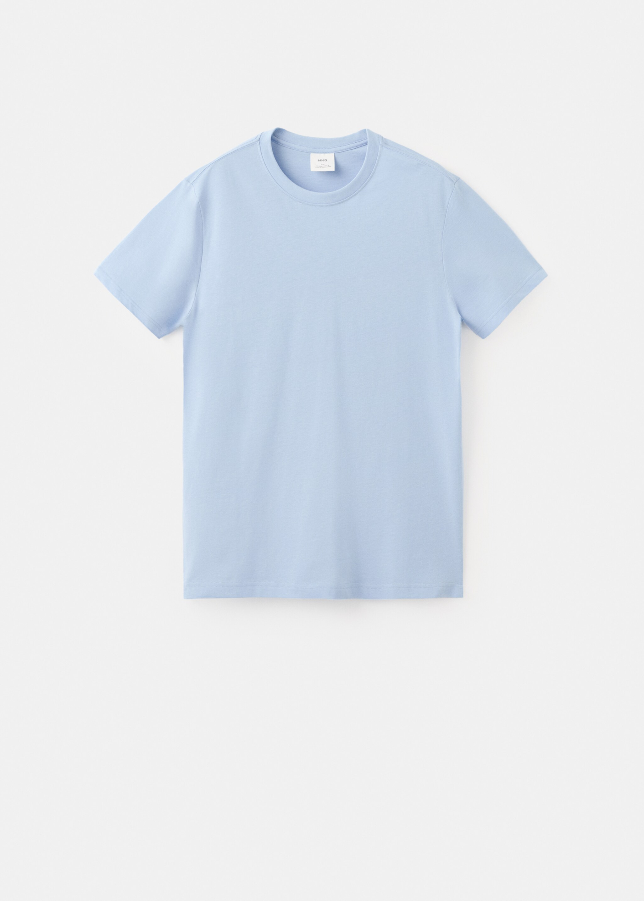 T-shirt slim-fit 100 % coton - Article sans modèle, Bleu ciel. Ref: 27041263-00.