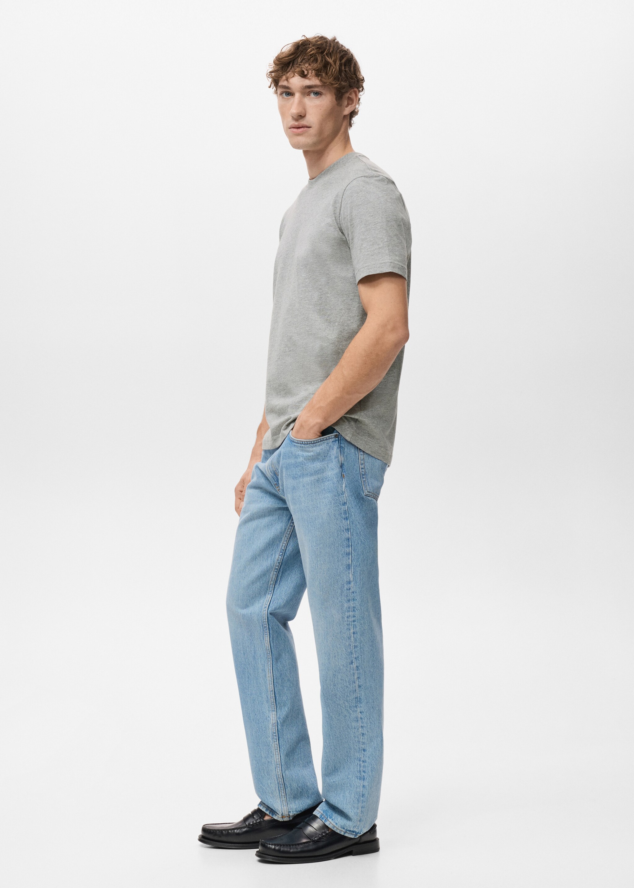 Camiseta slim fit 100% algodón - Detalle del artículo 2, Gris claro vigoré. Ref: 27041263-00.