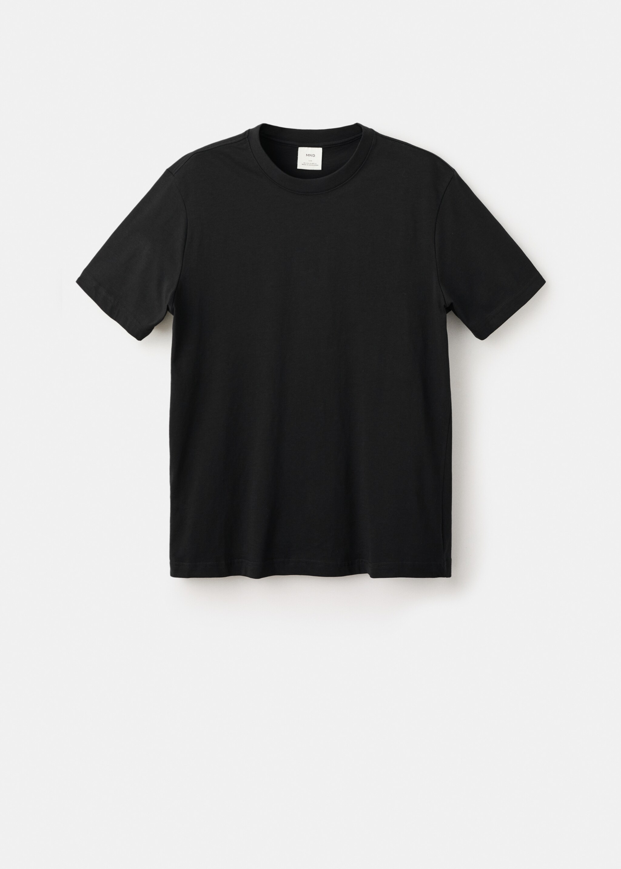 100% cotton slim-fit t-shirt - Article without model, Black. Ref: 27041263-00.