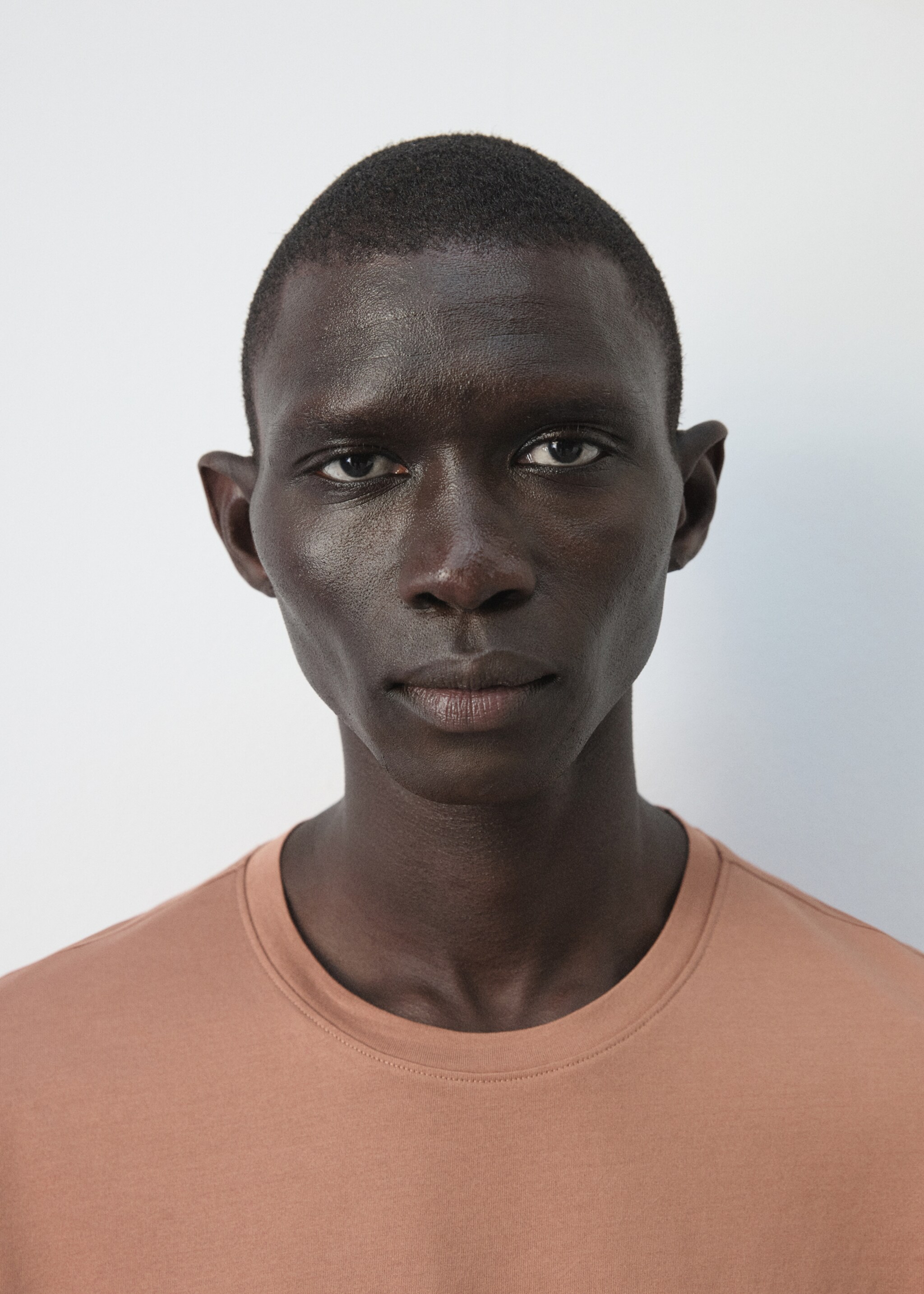 100% cotton T-shirt regular fit - Details of the article 1, Peach. Ref: 27041264-00.