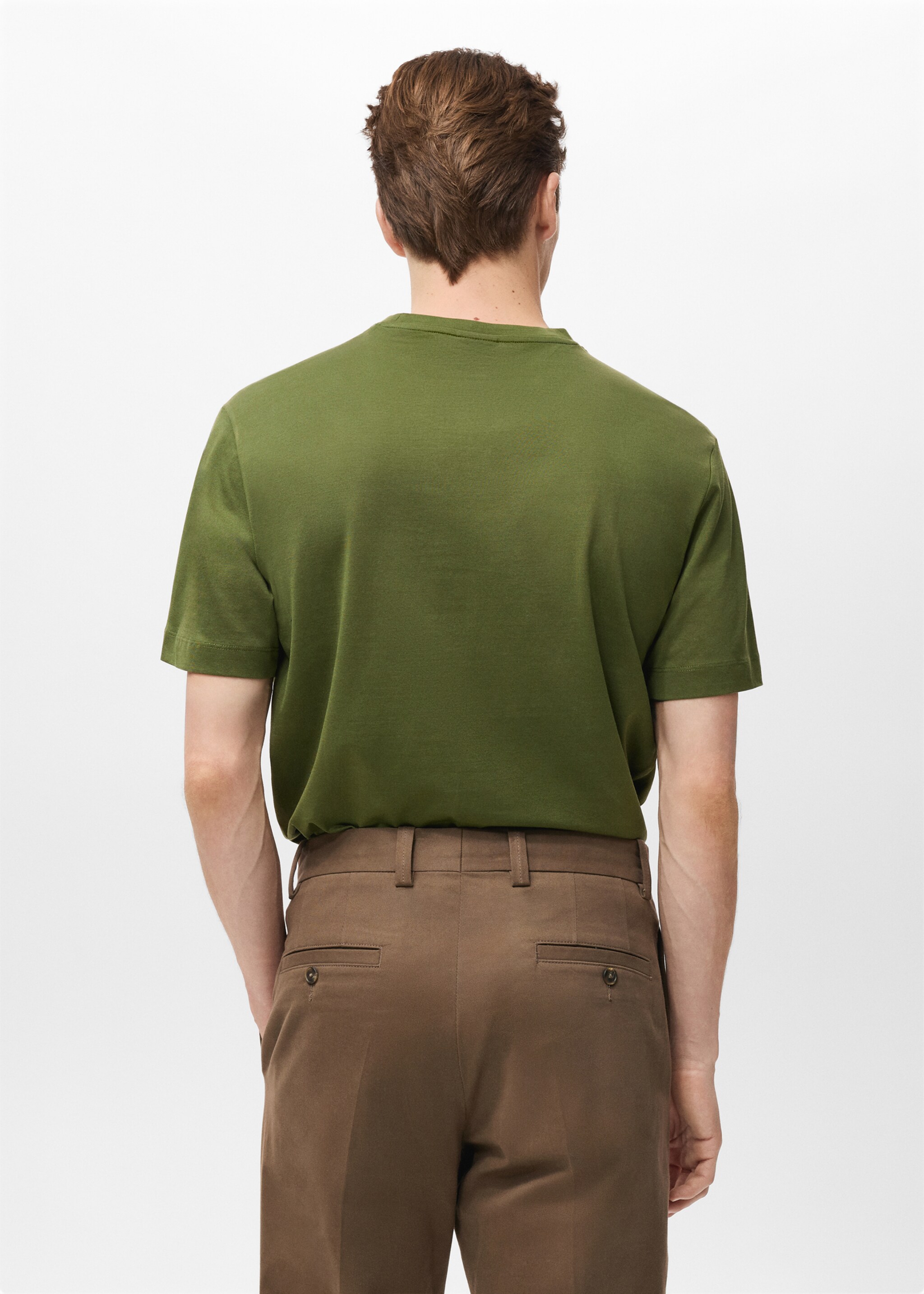 100% cotton T-shirt regular fit - Reverse of the article, Green. Ref: 27041264-00.