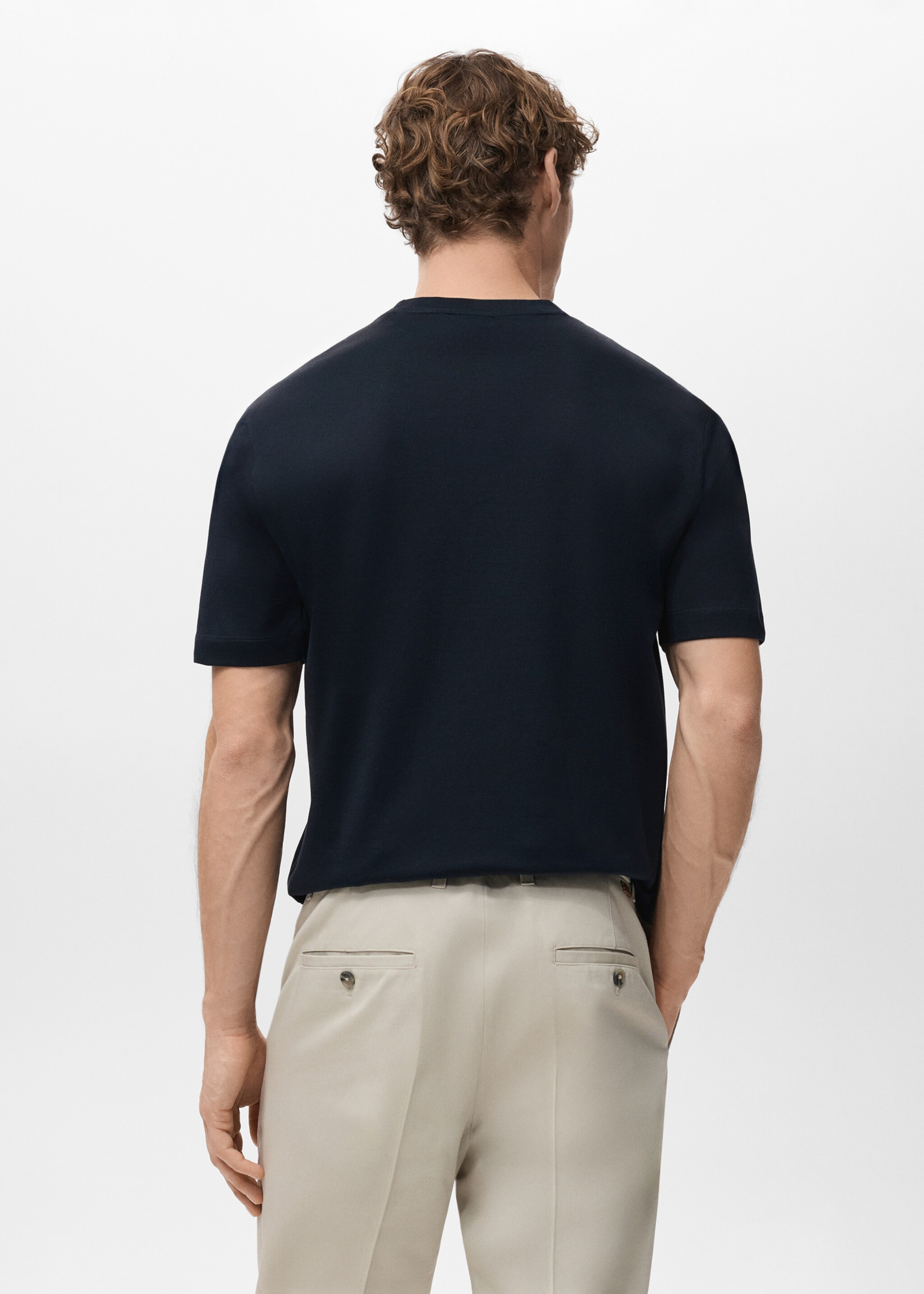 T-shirt de 100% algodão regular fit - Verso do artigo, Azul-marinho. Ref: 27041264-00.