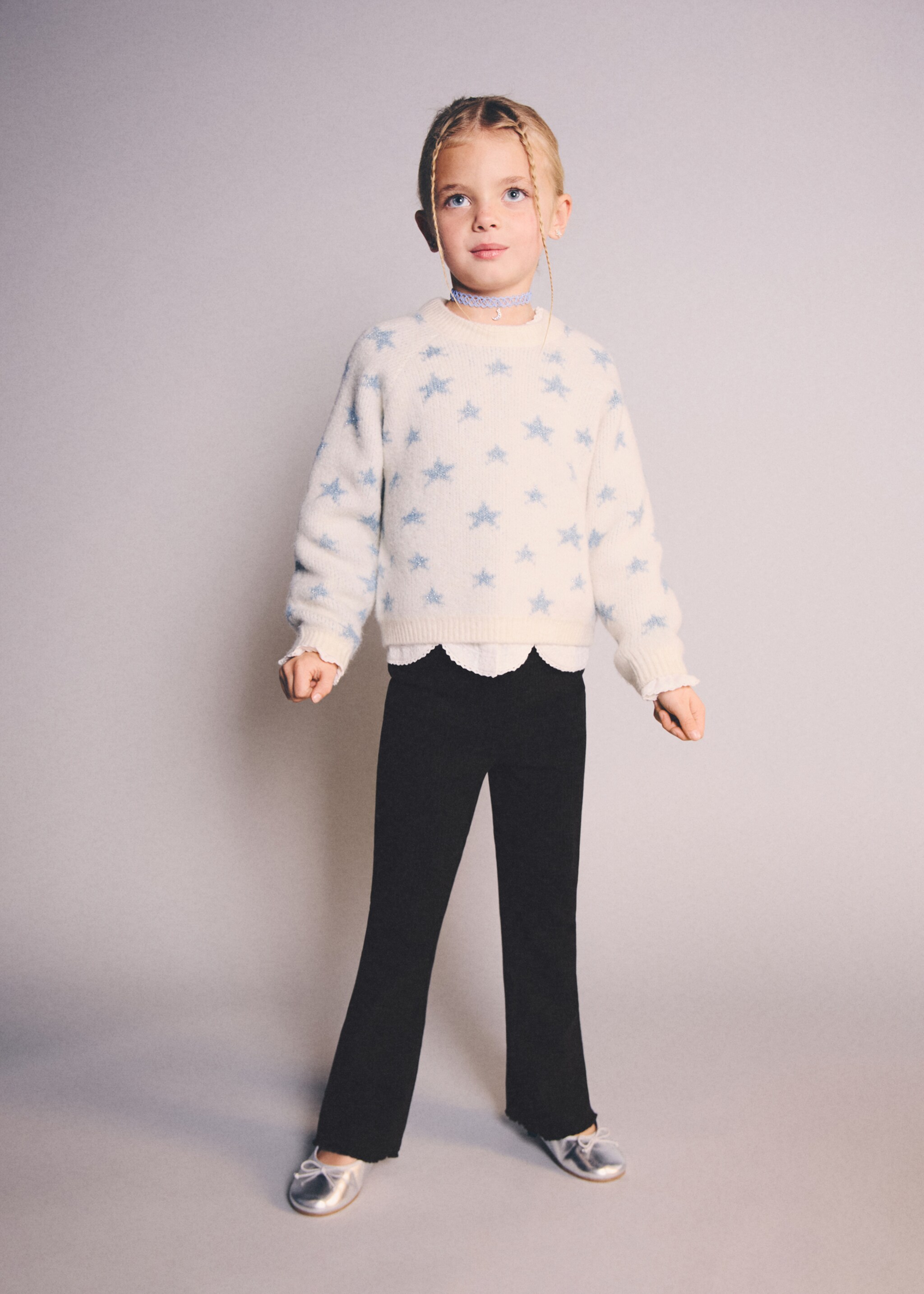 Ribbed flared leggings - Medium plane, Black. Ref: 27041273-00.