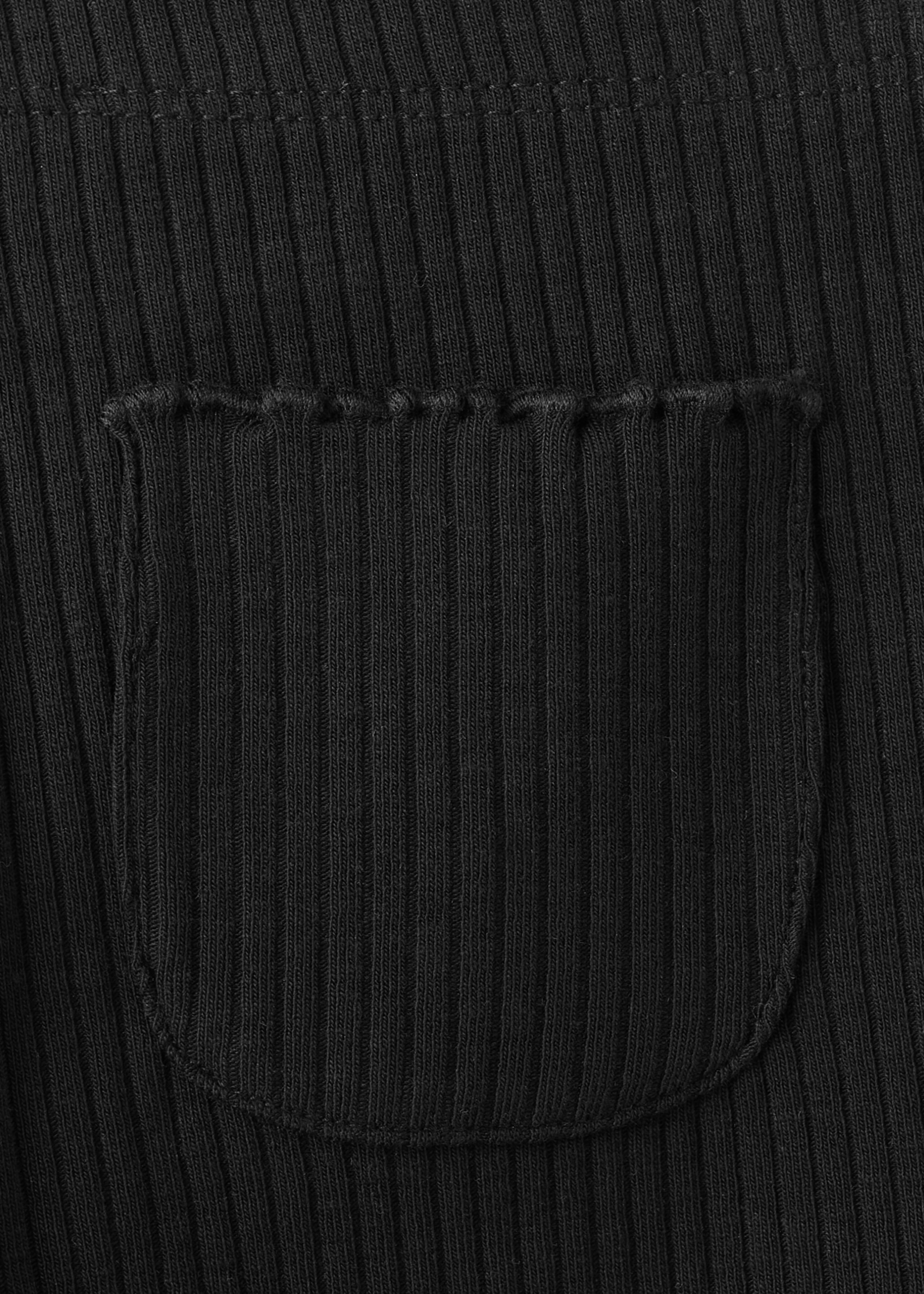 Flared geribde legging - Detail van het artikel 0, Zwart. Ref: 27041273-00.