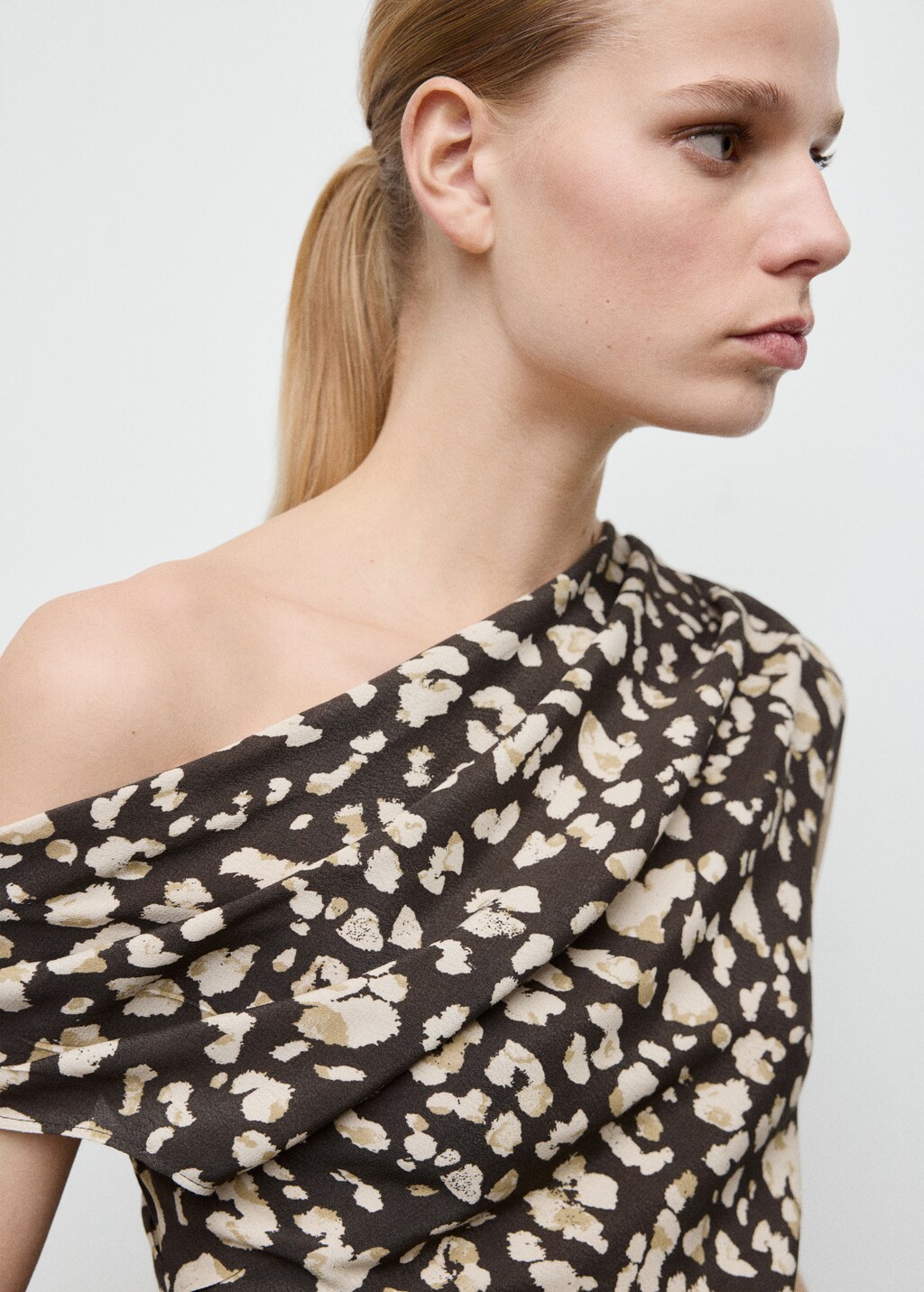 Mango Draped animal-print top