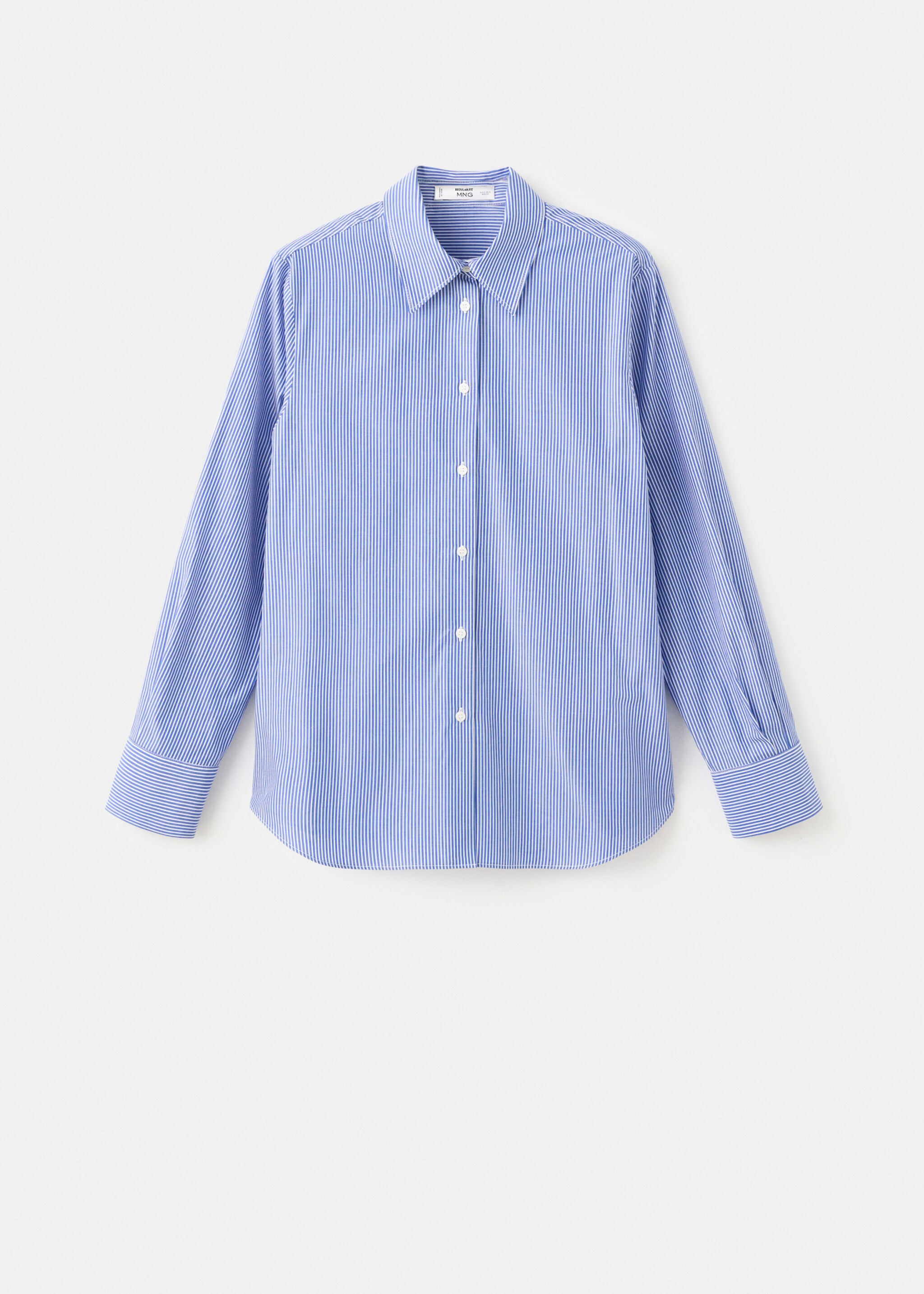 Cotton and lyocell blend straight shirt - Article without model, Sky Blue. Ref: 27041275-00.