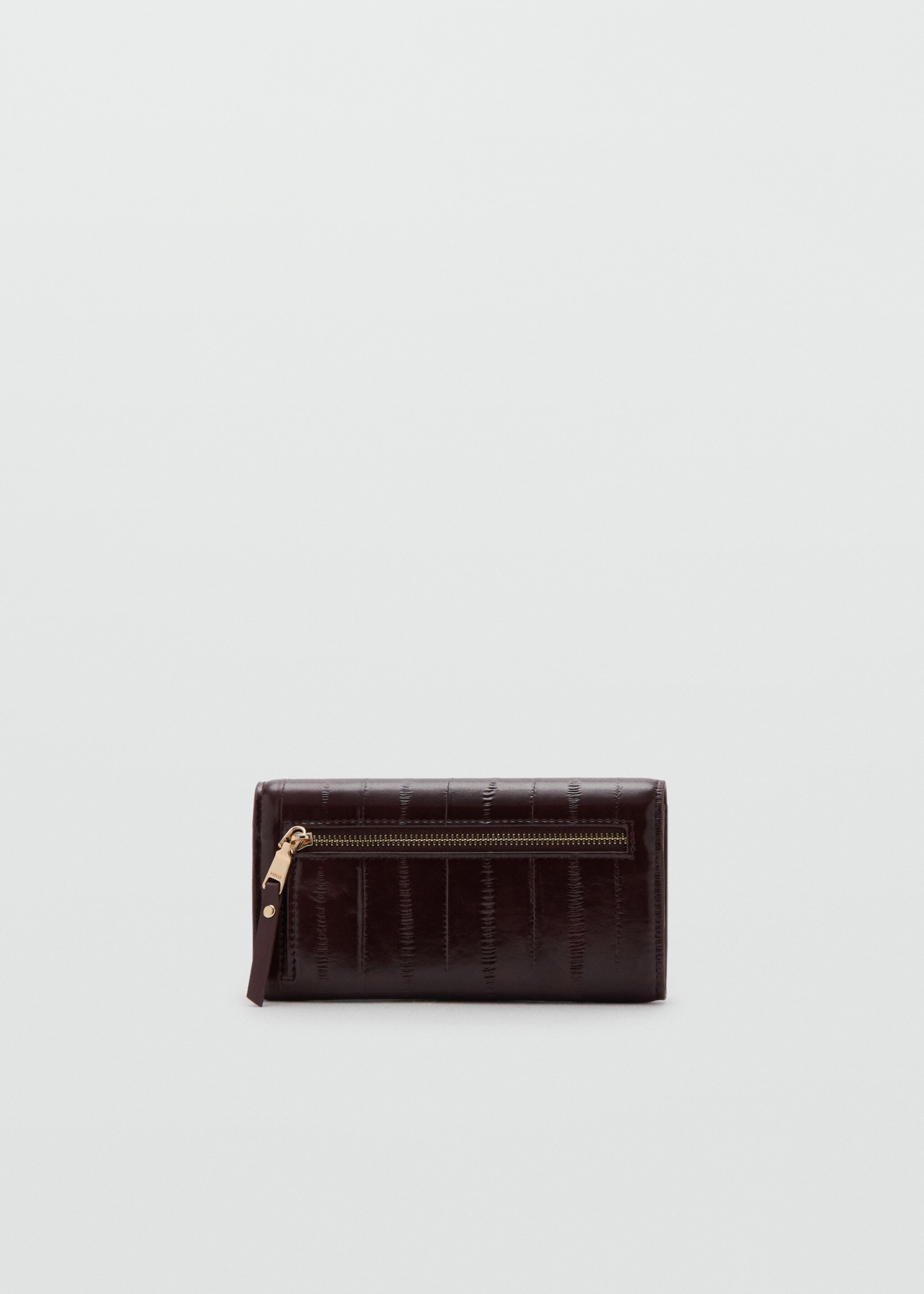 Large textured wallet - Details of the article 1, Burgundy. Ref: 27041276-00.