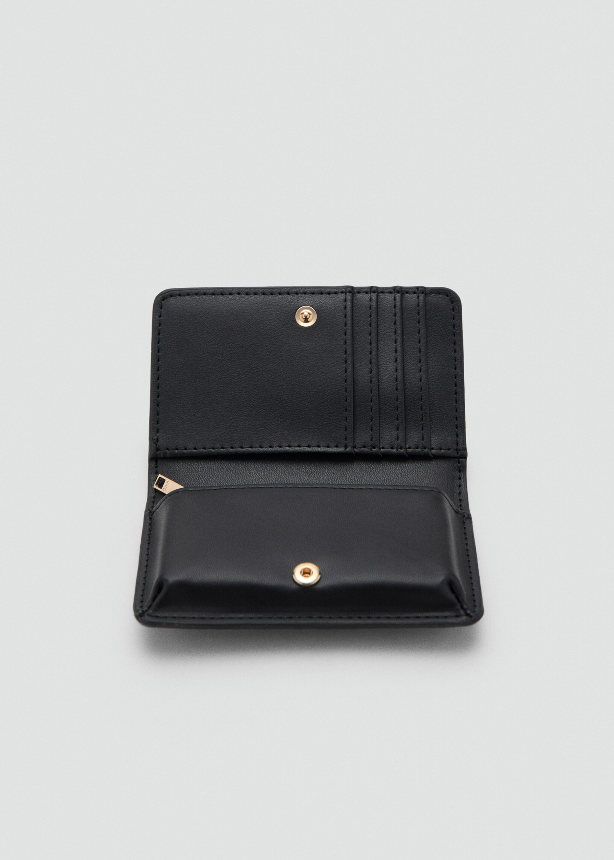 Large textured wallet - Details of the article 1, Black. Ref: 27041276-00.