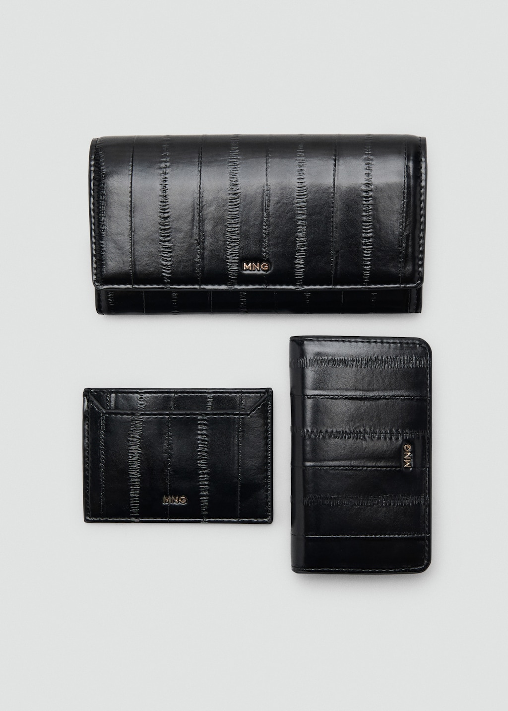 Large wallet with leather-effect finish