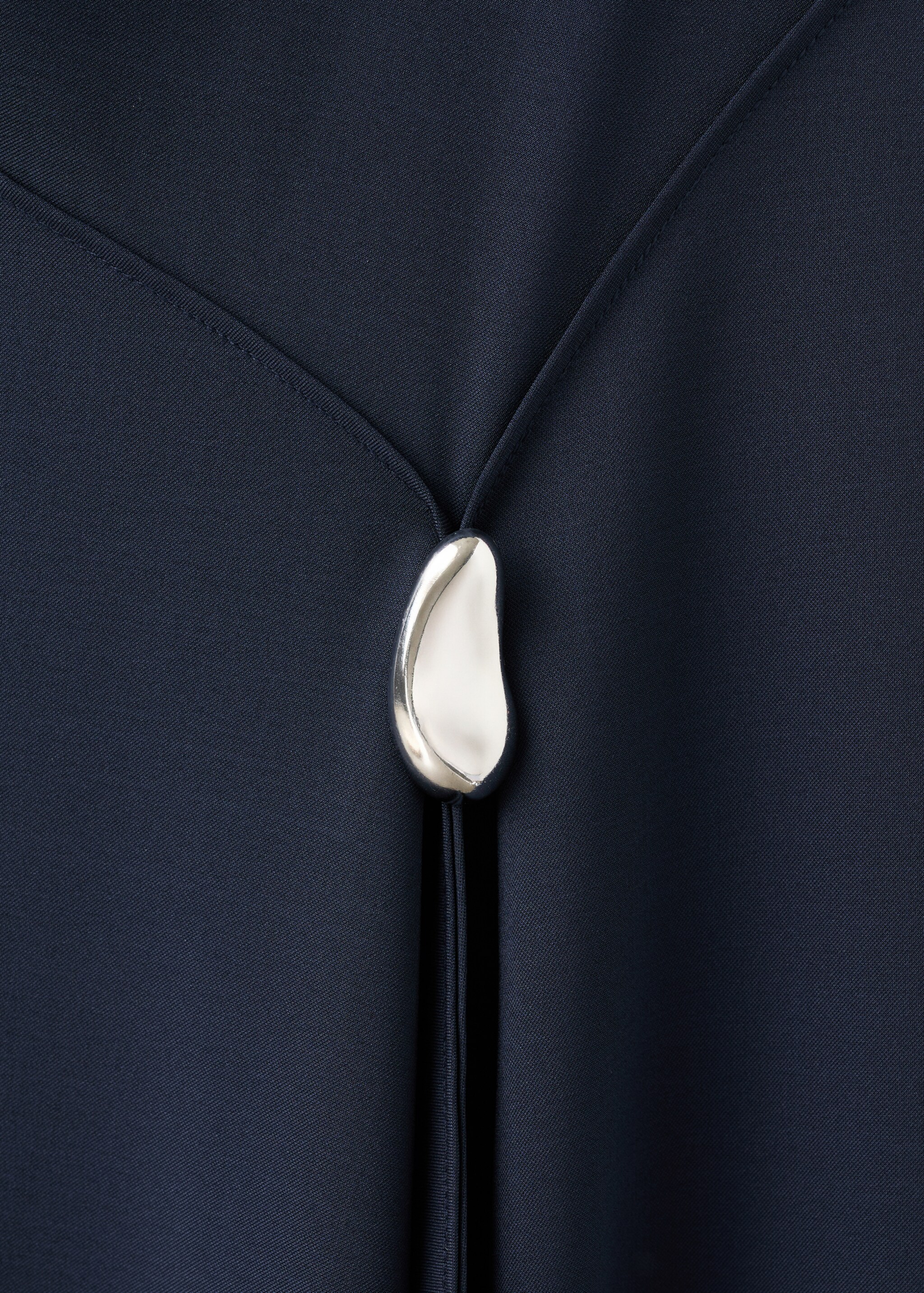 Vestido evasé adorno metálico - Detalle del artículo 8, Azul marino oscuro. Ref: 27041277-00.