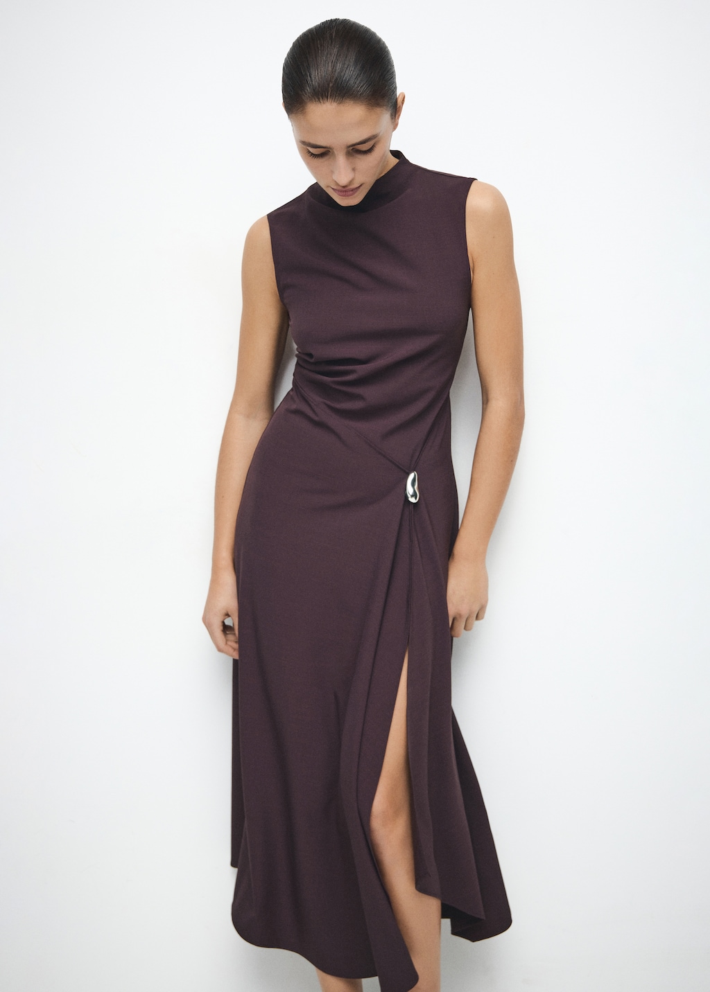 A-line dress with metal embellishment