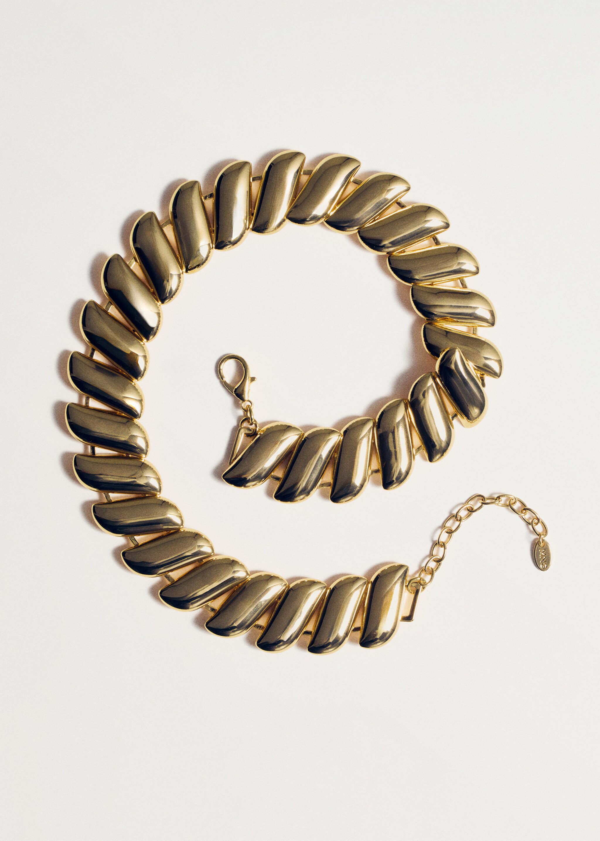 Maxi-link necklace - Details of the article 1, Gold. Ref: 27041278-00.