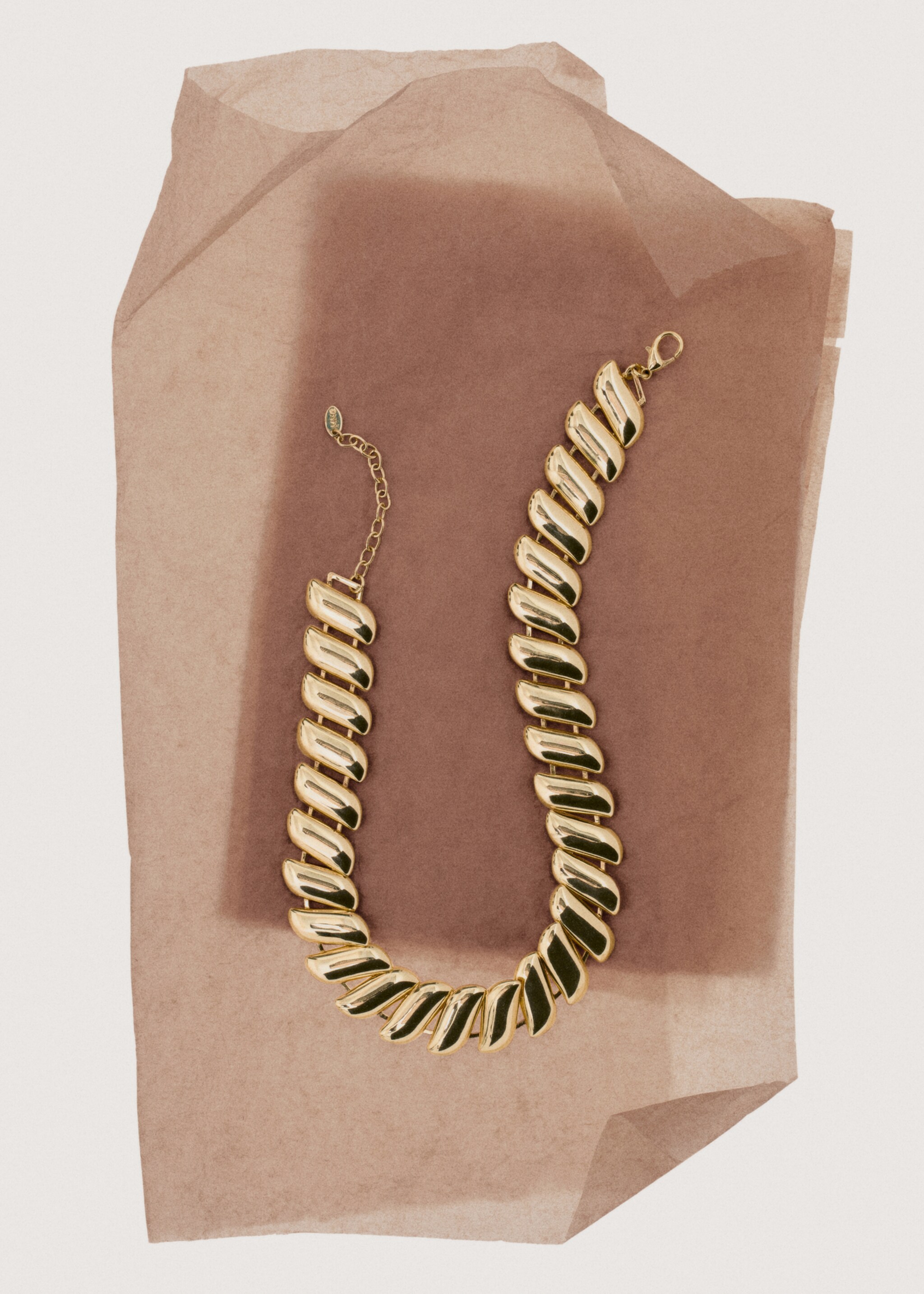 Maxi-link necklace - Details of the article 7, Gold. Ref: 27041278-00.