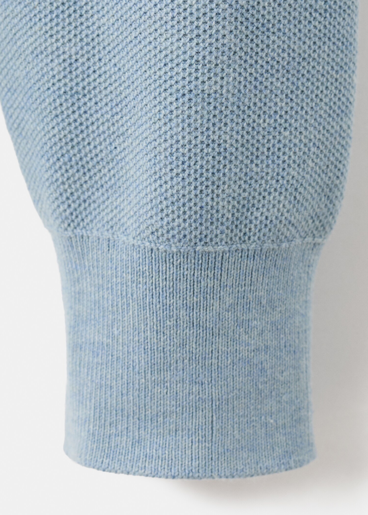 Microstructured cotton knitted sweater - Details of the article 0