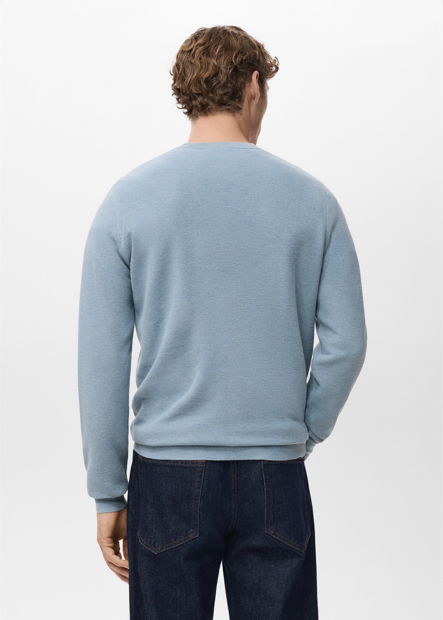 Microstructured cotton knitted sweater - Reverse of the article