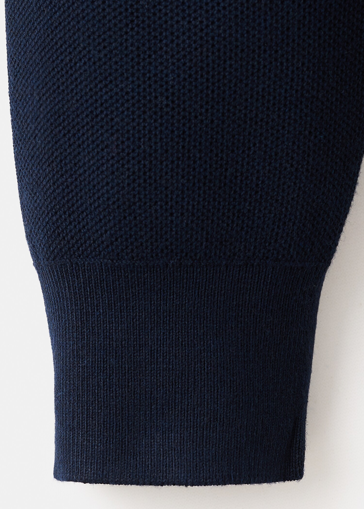 Microstructured cotton knitted sweater - Details of the article 0