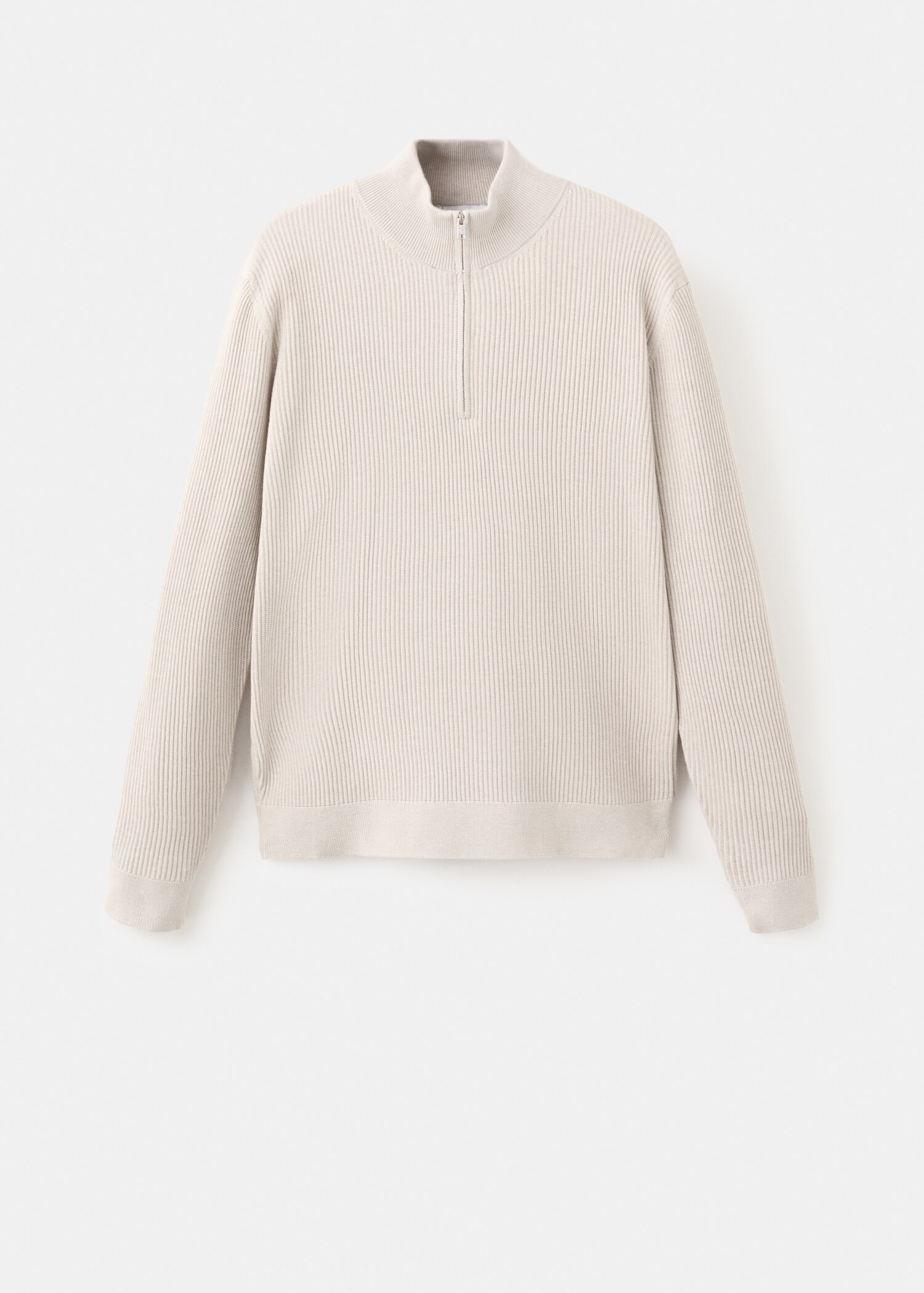 Pull-over maille côtelée col zippé - Article sans modèle
