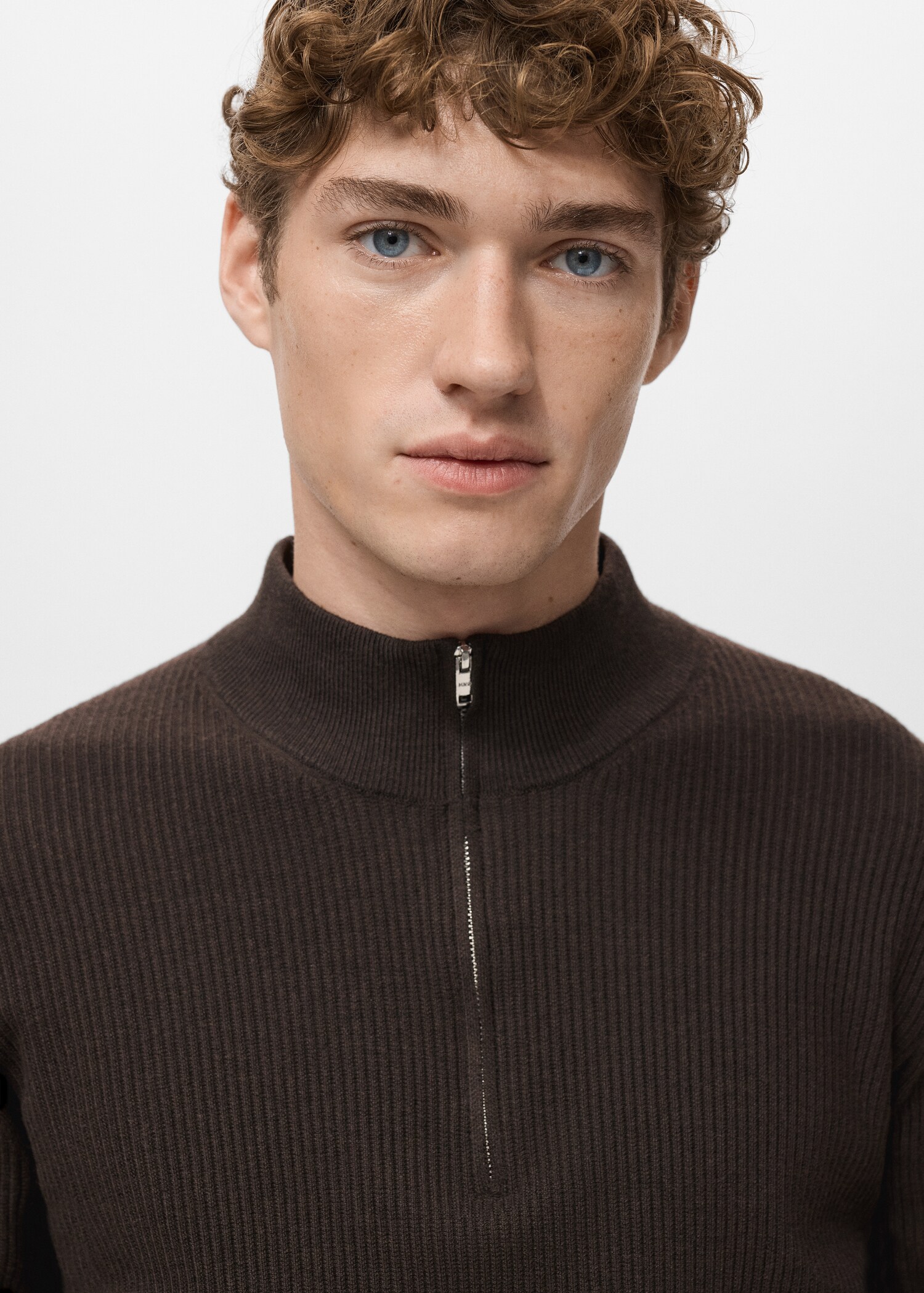 Pull-over maille côtelée col zippé - Détail de l'article 1