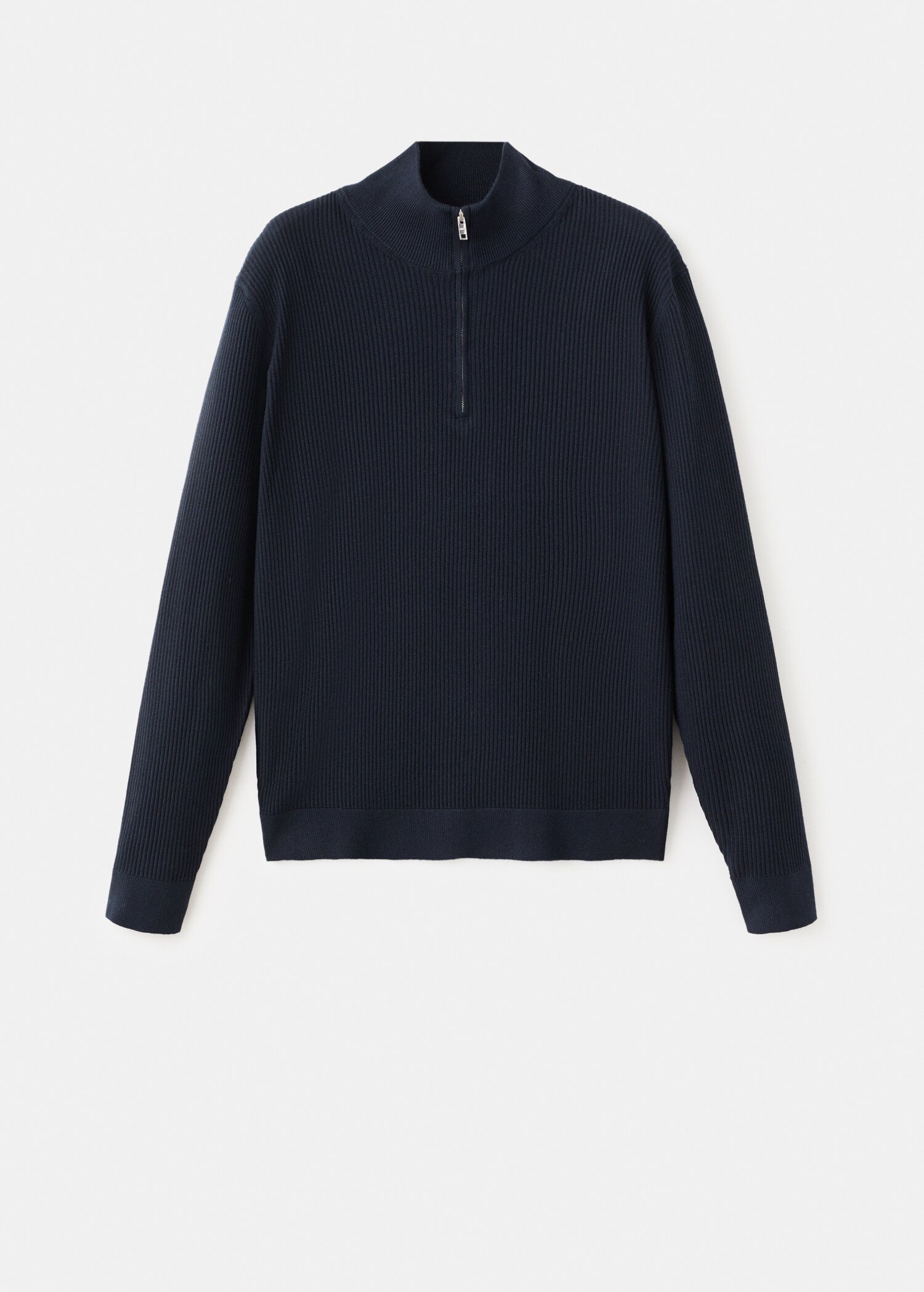 Pull-over maille côtelée col zippé - Article sans modèle