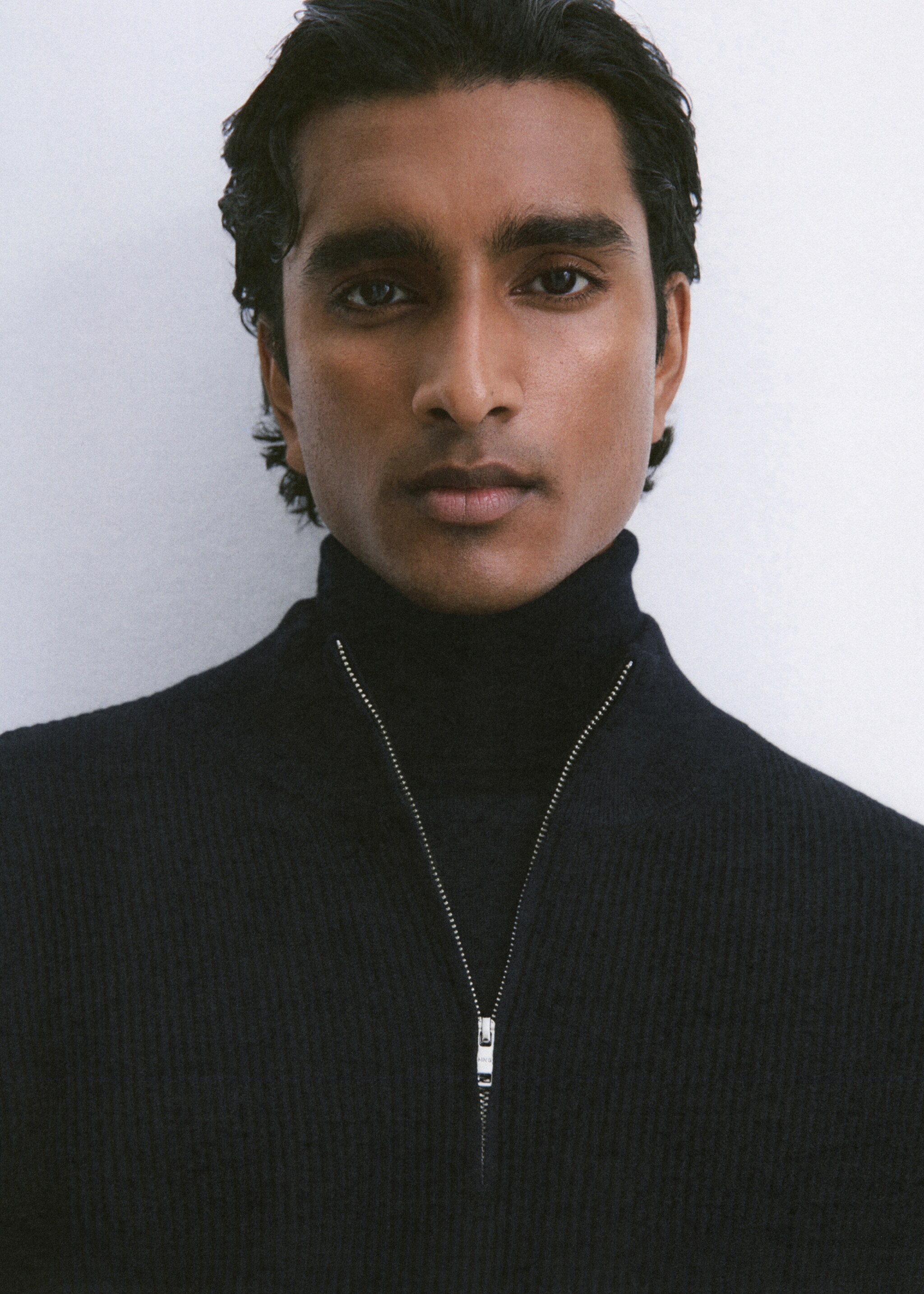 Πουλόβερ rib λαιμός φερμουάρ - Λεπτομέρεια του προϊόντος 5, Ναυτικό Μπλε . Ref: 27041283-00.