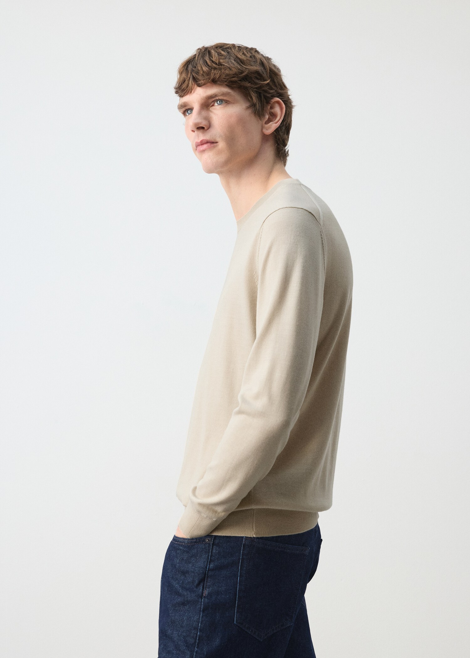 Camisola de gola redonda de 100% lã merina - Pormenor do artigo 2