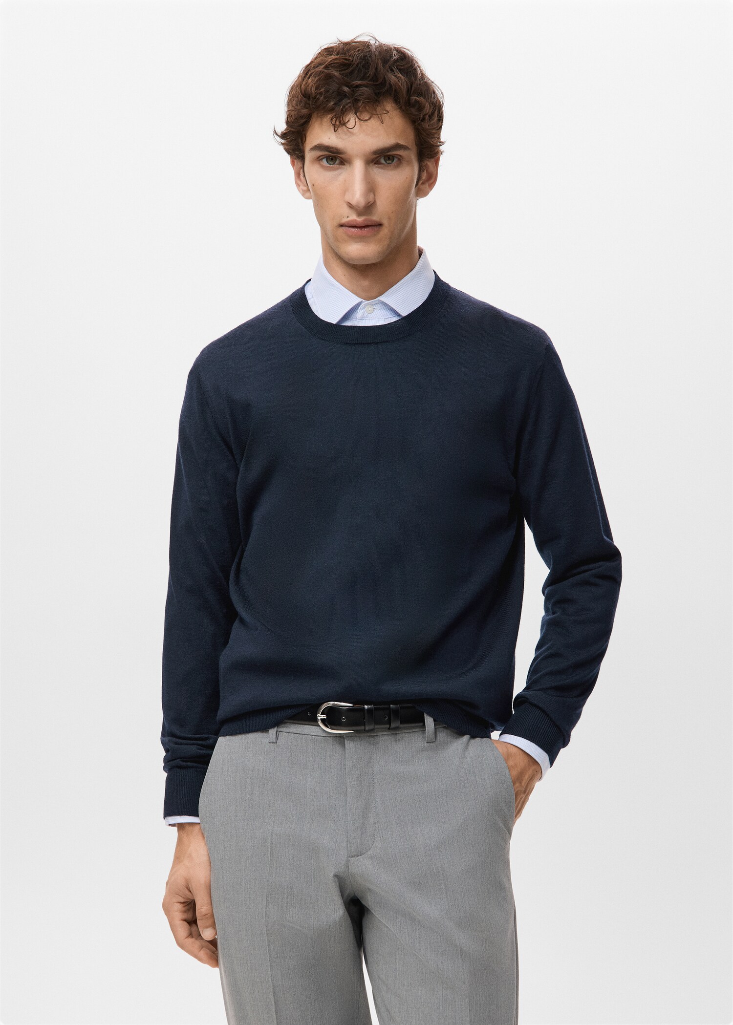 100% merino wool crew neck sweater - Medium plane