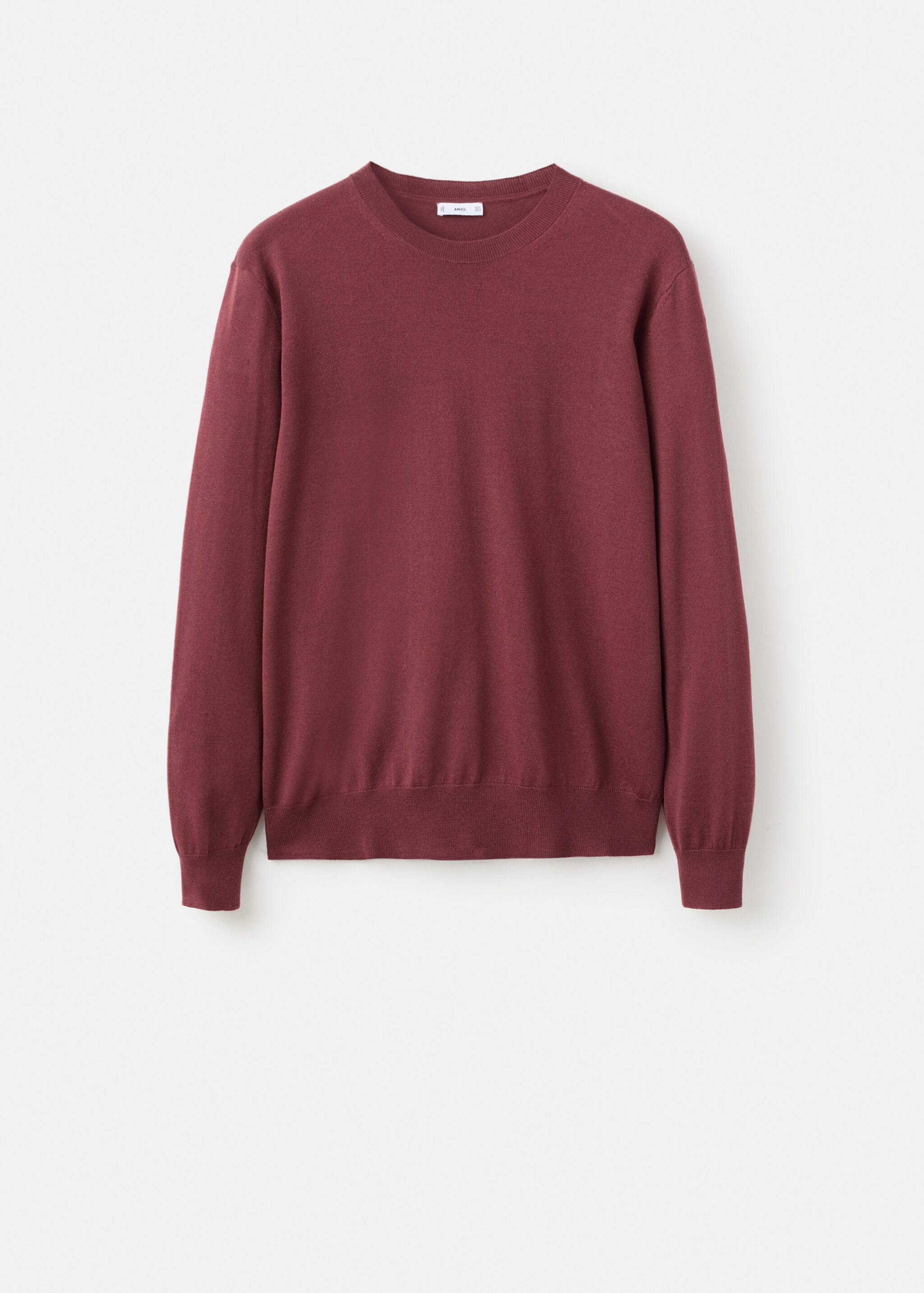 100% merino wool crew neck sweater - Article without model, Cherry. Ref: 27041284-00.