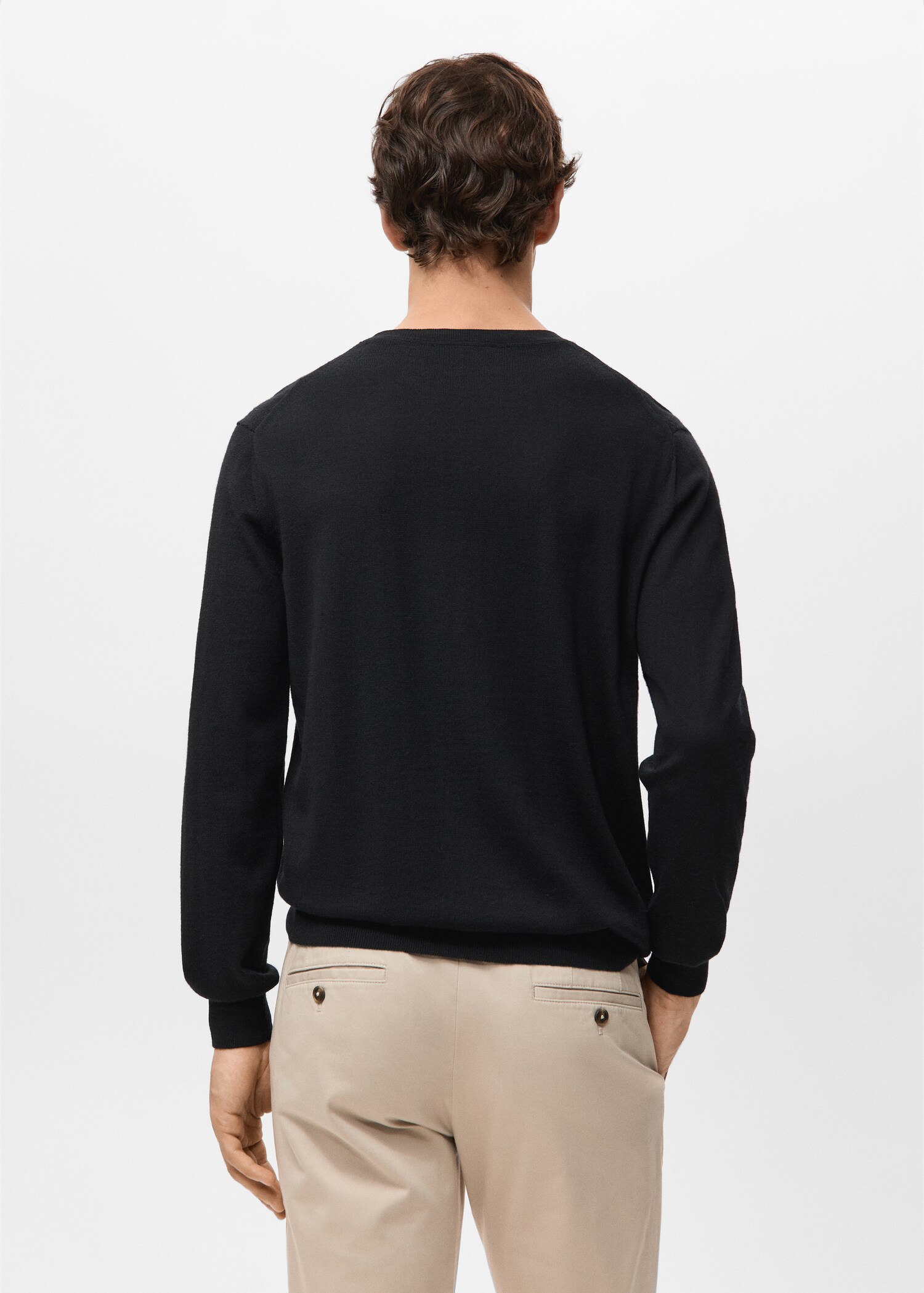 100% merino wool crew neck sweater - Reverse of the article