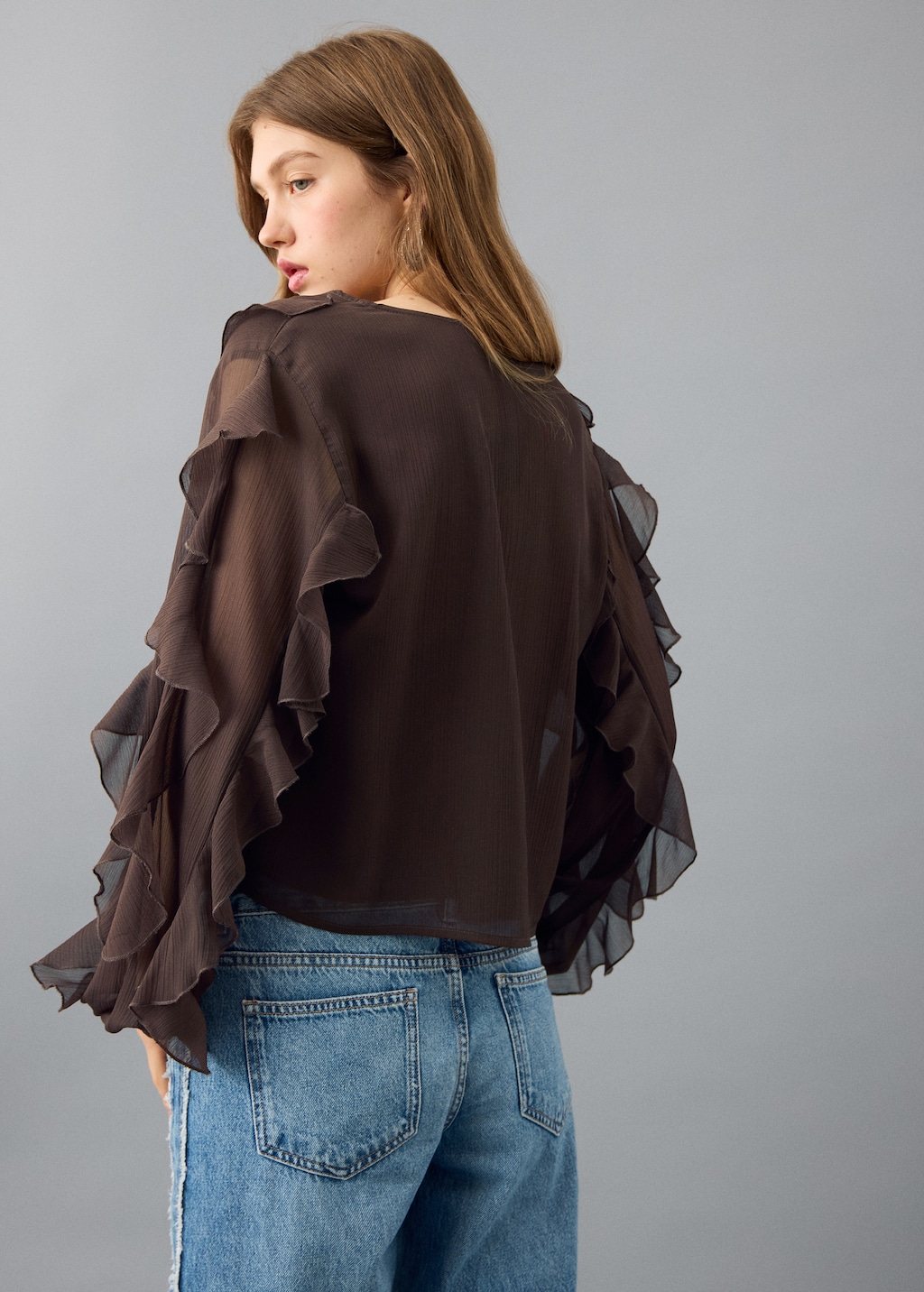 Fluid ruffled blouse