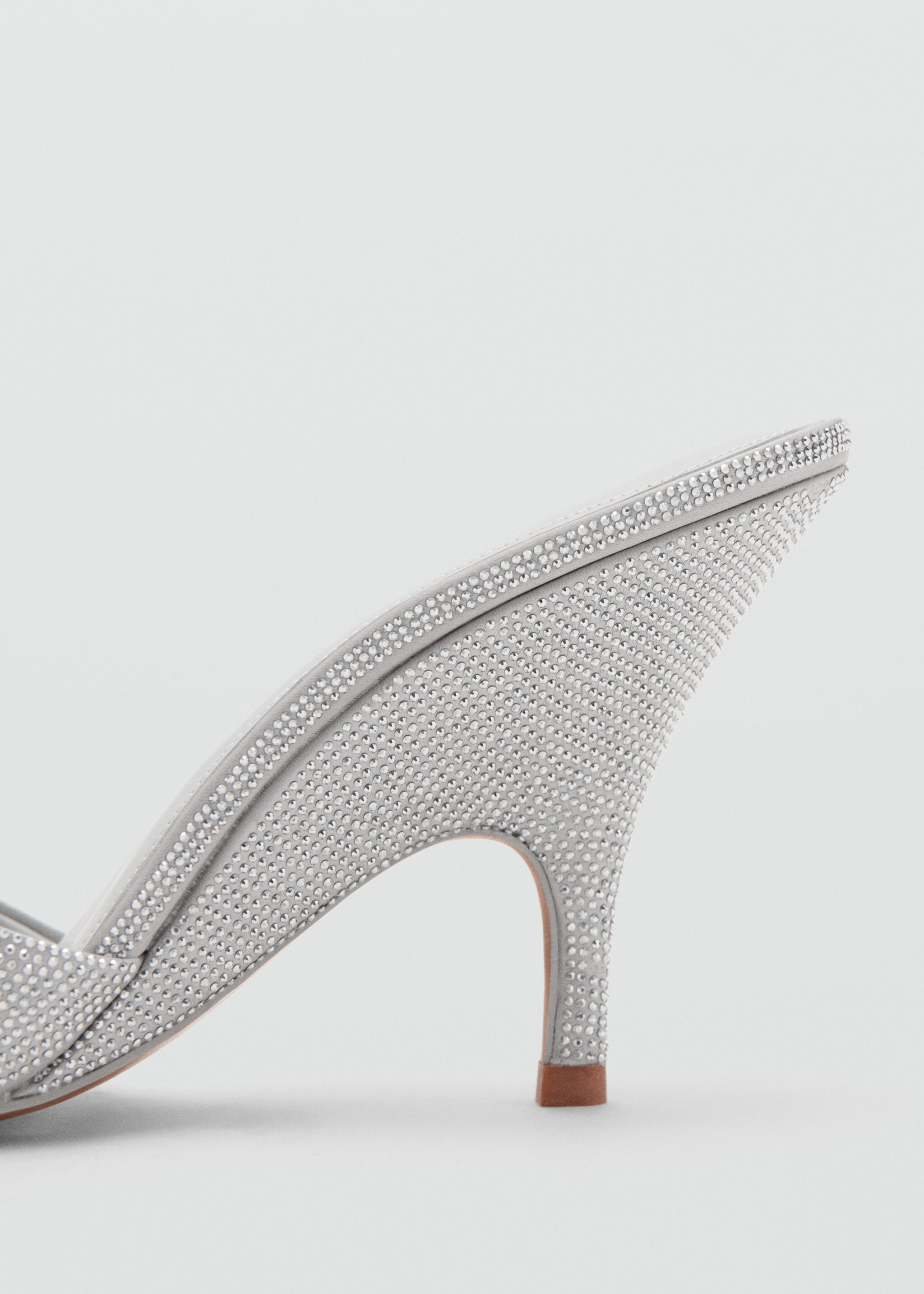 Wedge heeled sandals with rhinestones - Details of the article 1, Silver. Ref: 27041291-00.