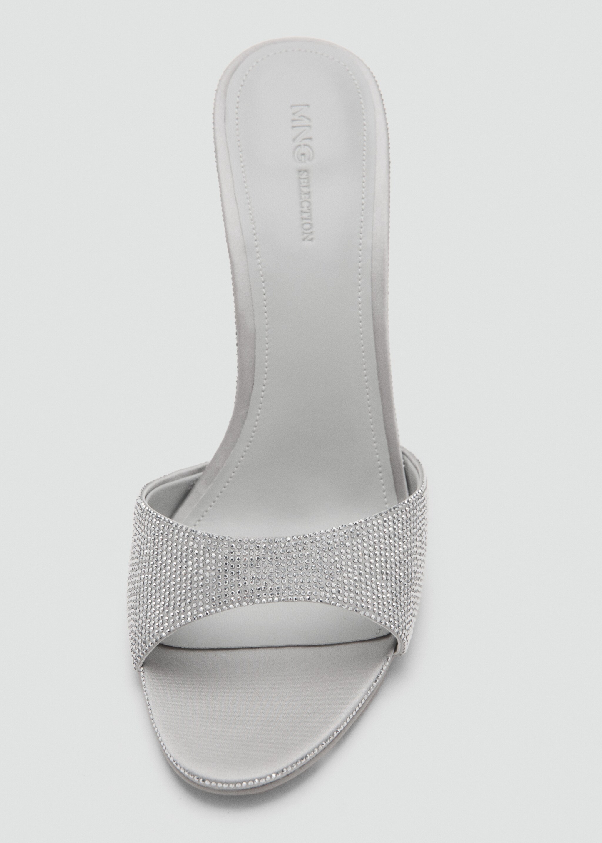 Wedge heeled sandals with rhinestones - Details of the article 2, Silver. Ref: 27041291-00.