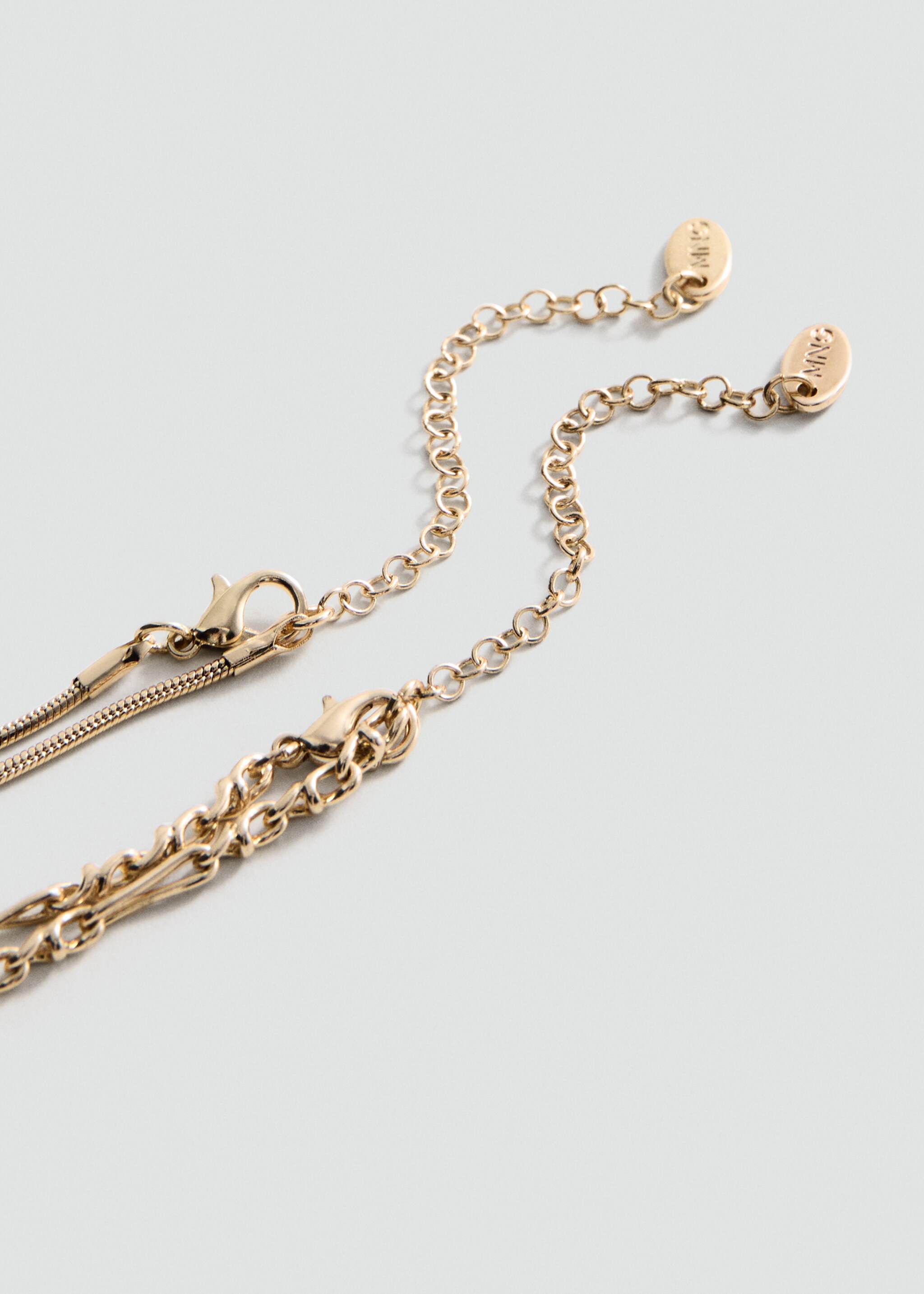 Mixed double necklace - Details of the article 1, Gold. Ref: 27041292-00.