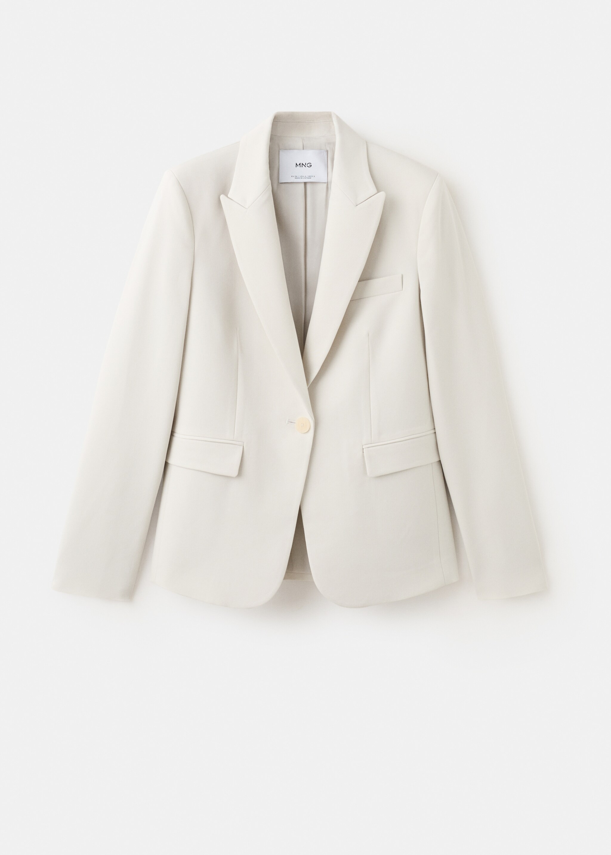 Fitted suit blazer - Article without model, Light/Pastel Grey. Ref: 27041294-00.