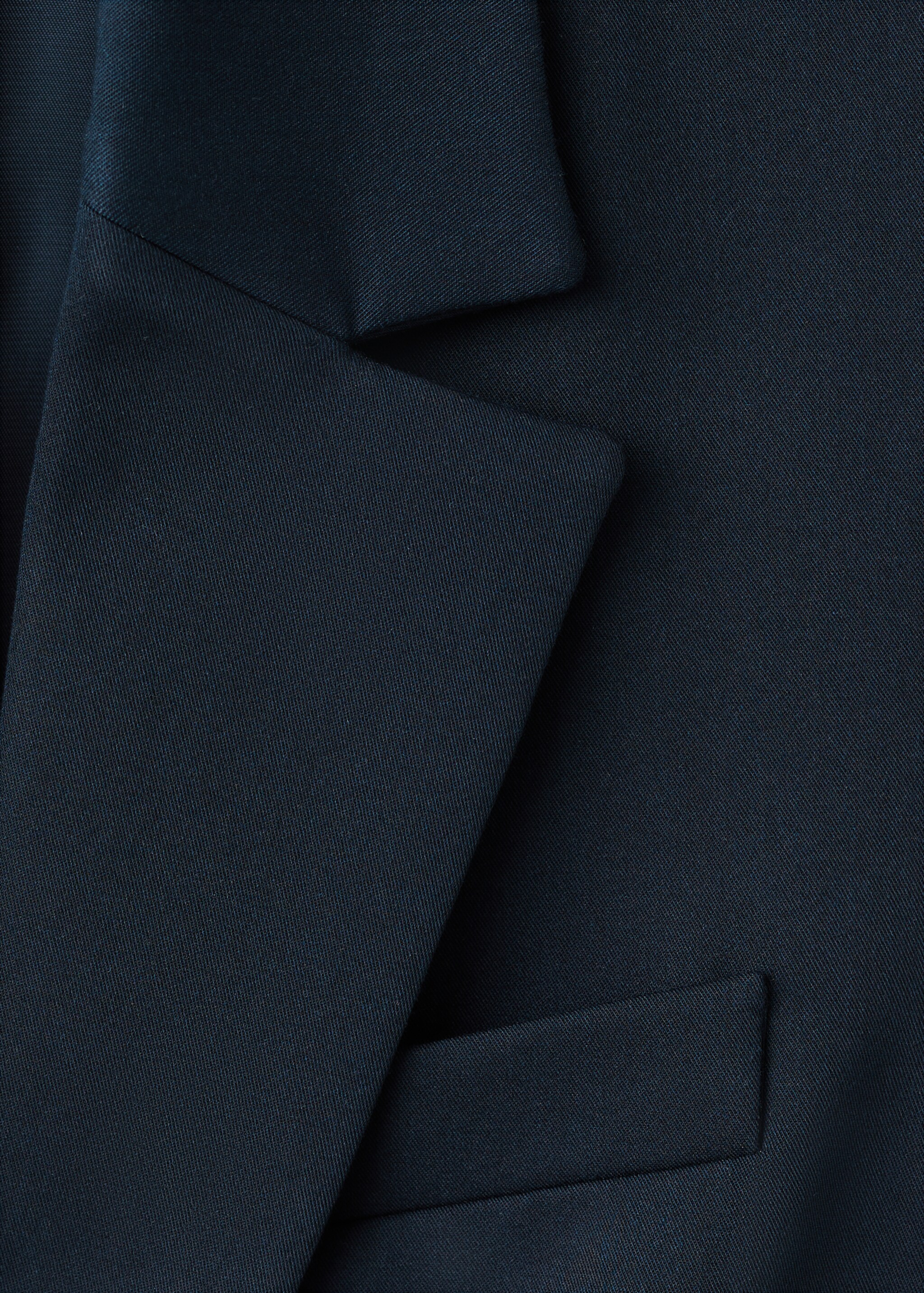 Fitted suit blazer - Details of the article 8, Dark Navy. Ref: 27041294-00.
