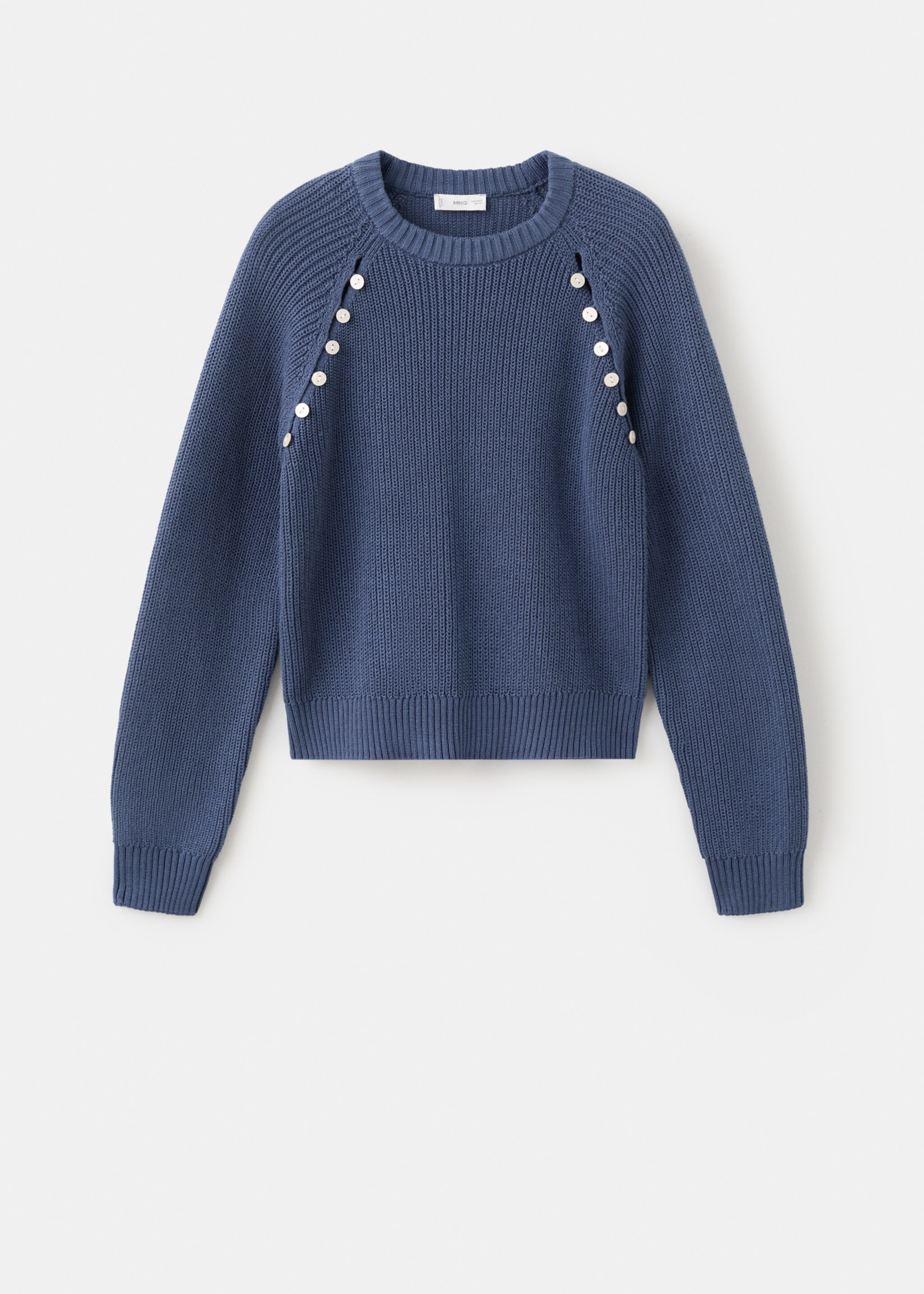 Buttons detail knit sweater - Article without model, Blue. Ref: 27041299-00.