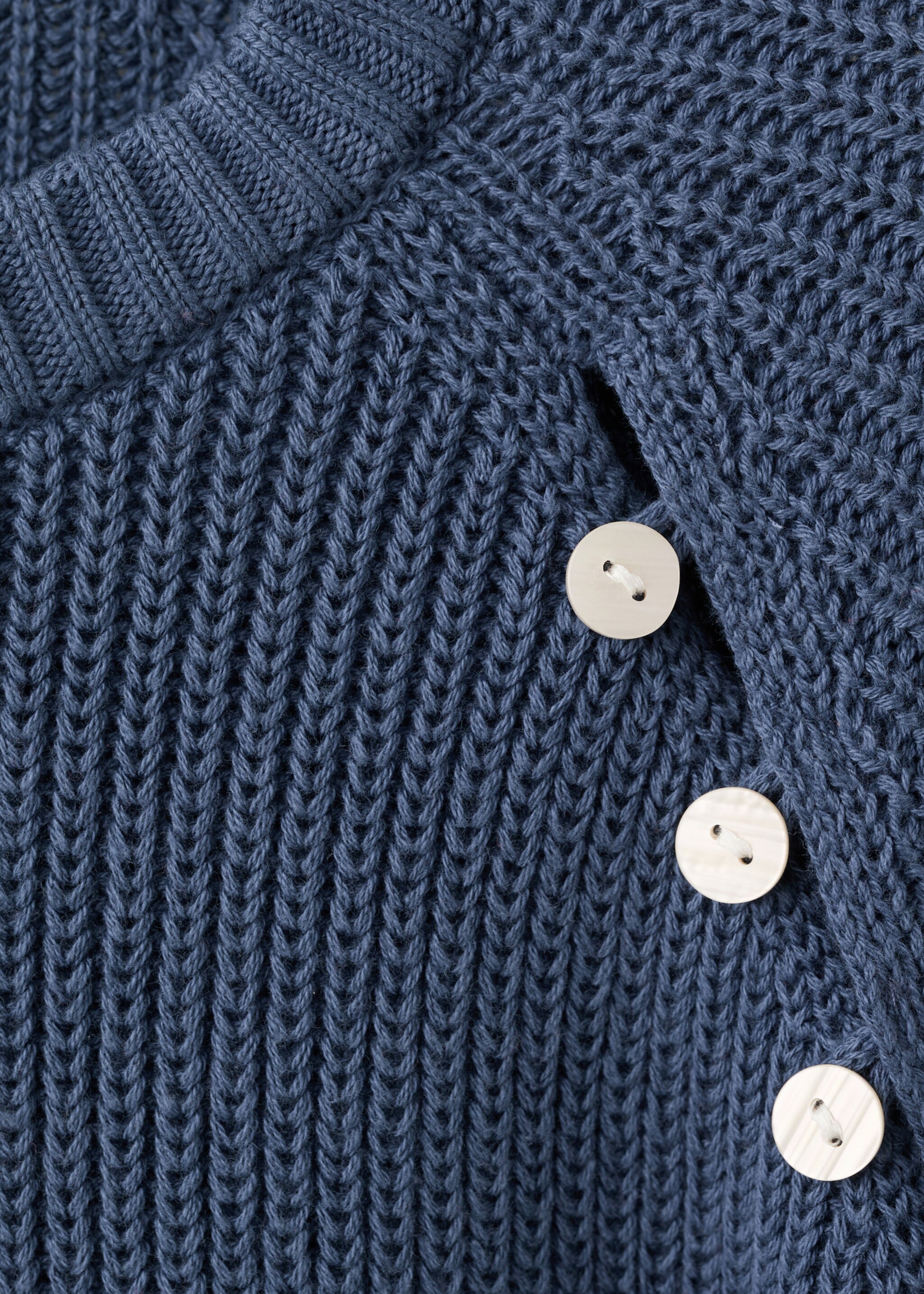 Buttons detail knit sweater - Details of the article 8, Blue. Ref: 27041299-00.