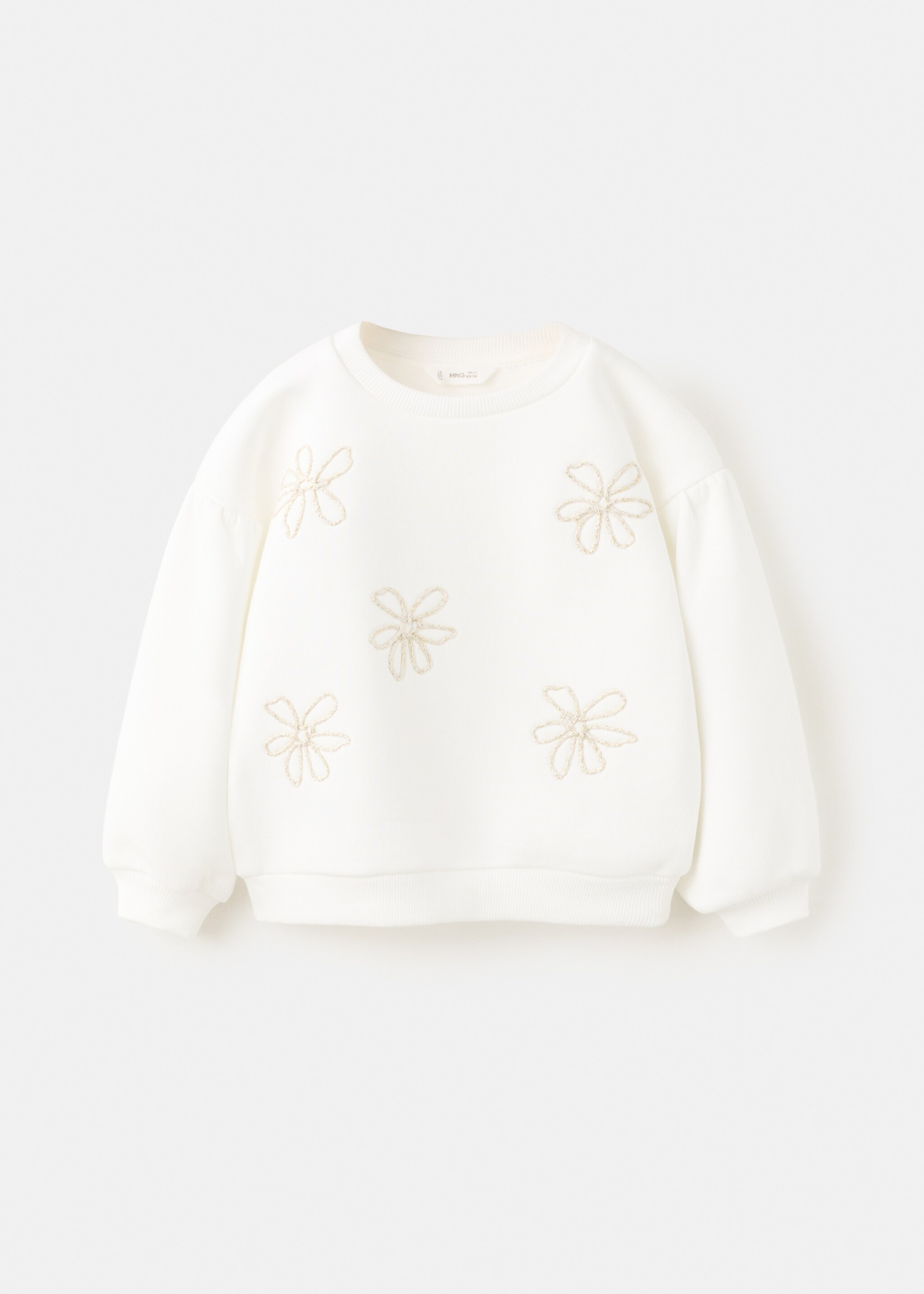 Floral embroidered sweatshirt - Article without model, Off White. Ref: 27041302-00.