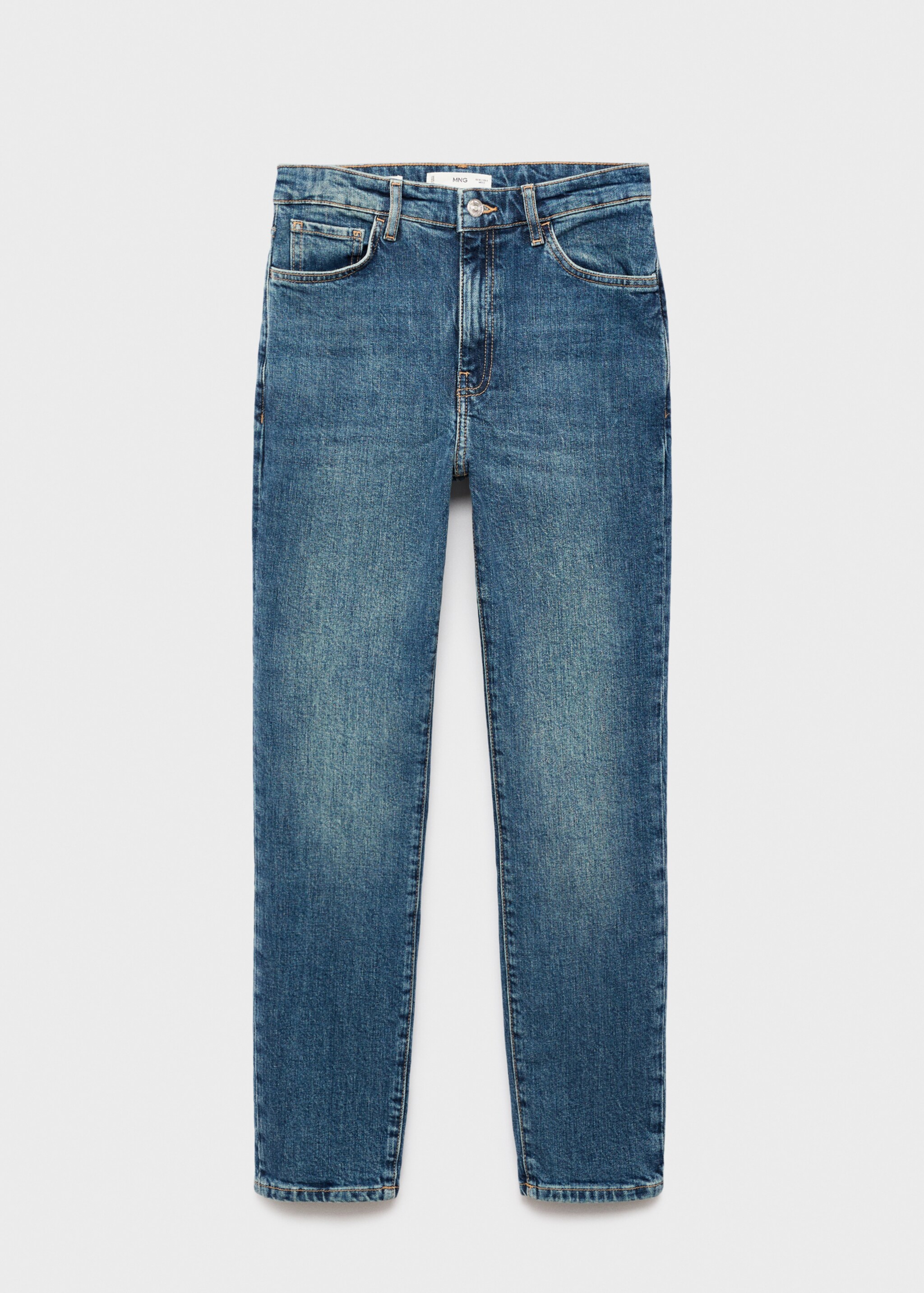 Claudia slim-fit cropped jeans - Artikel zonder model, Donkerblauw. Ref: 27041305-00.