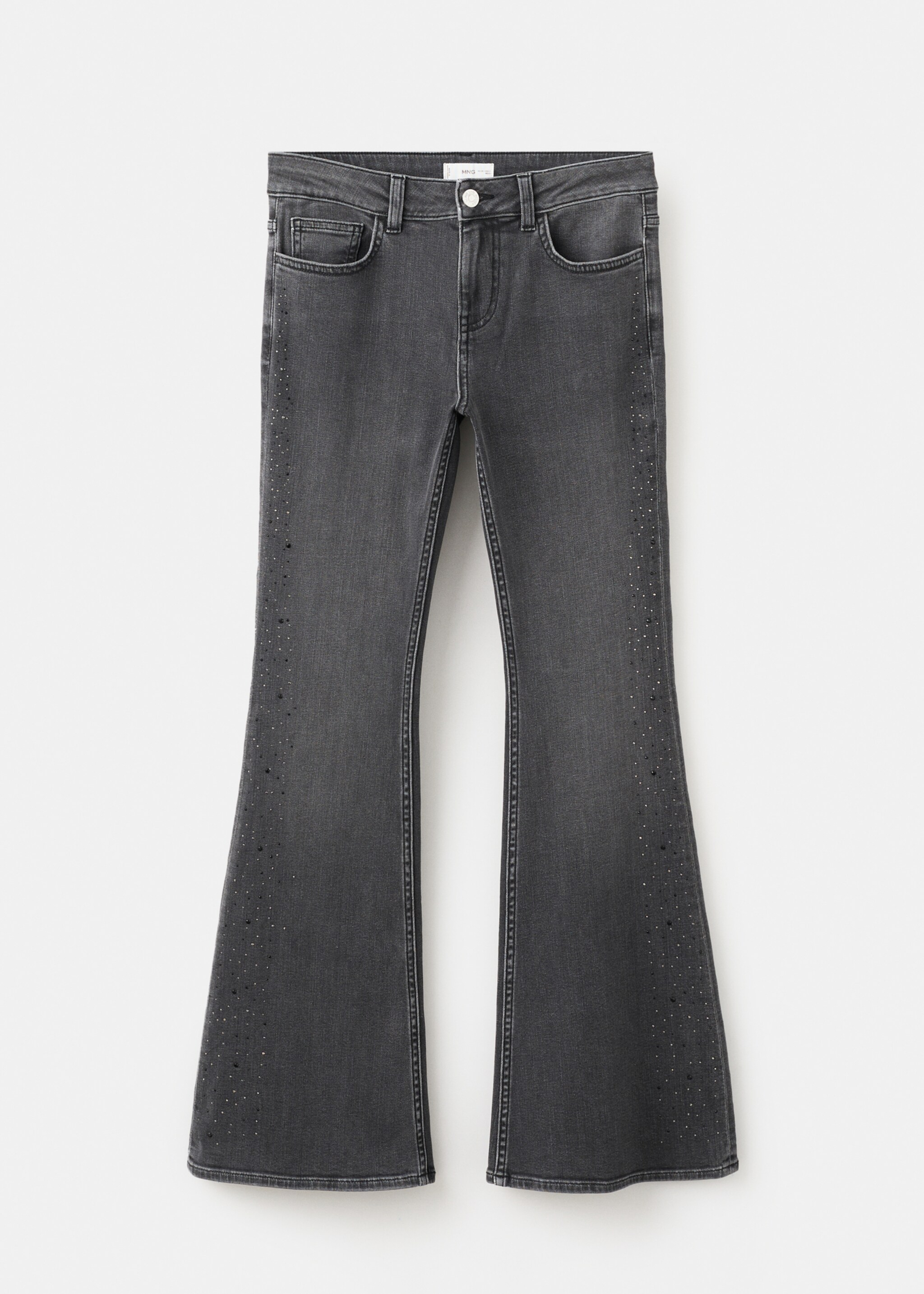 Rhinestone flare jeans - Article without model, Black denim. Ref: 27041307-00.