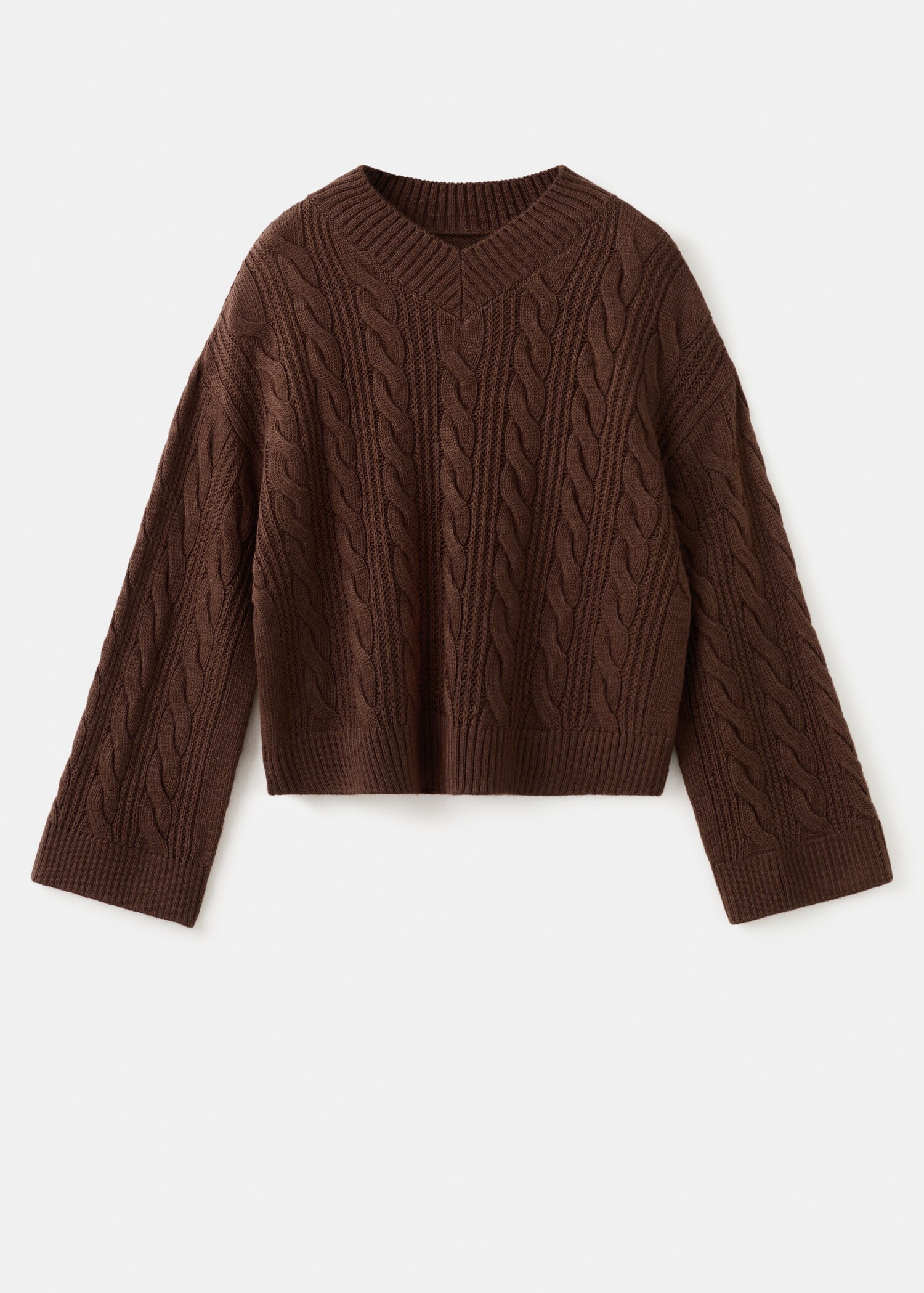 Πουλόβερ πλεκούδες γιακάς V - Προϊόν χωρίς μοντέλο