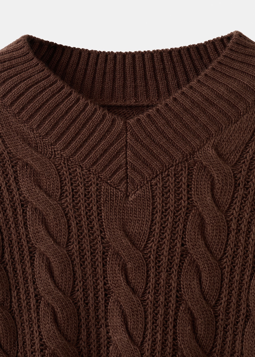 Mango V-neck braided sweater