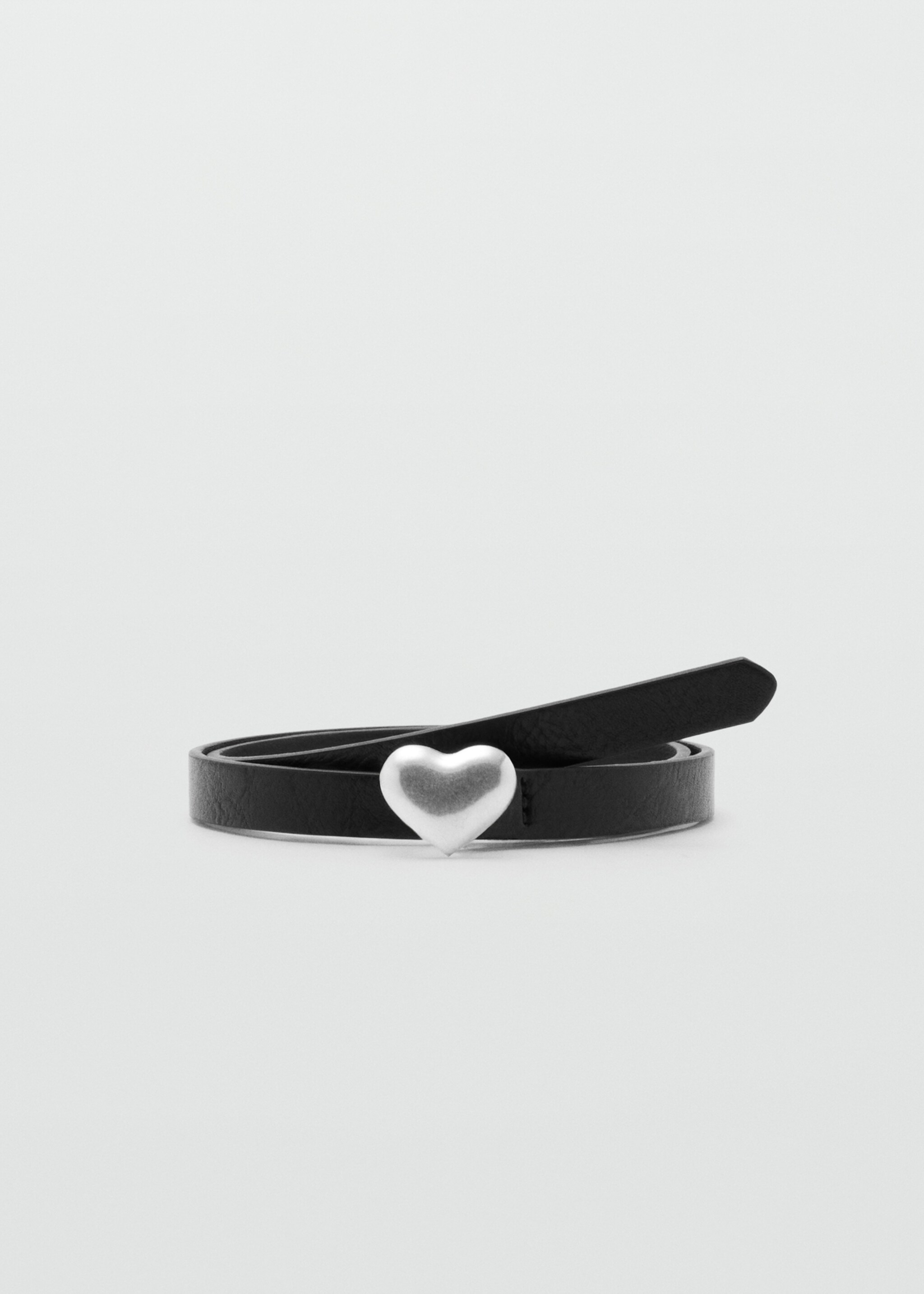 Heart skinny belt - Article without model, Black. Ref: 27041310-00.